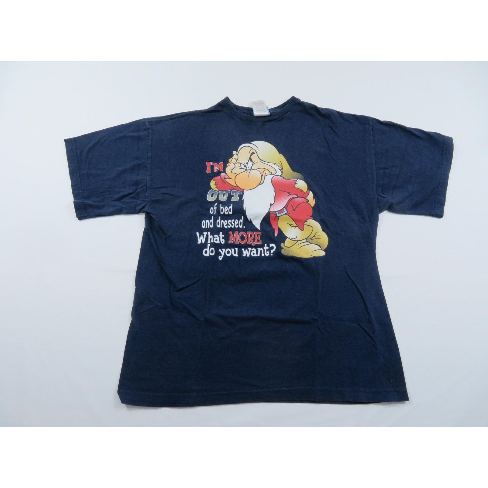 Disney Grumpy I'm Out Of Bed Funny Jerry Leigh Disney T-Shirt Sz XL Size US XL / EU 56 / 4 - 1 Thumbnail