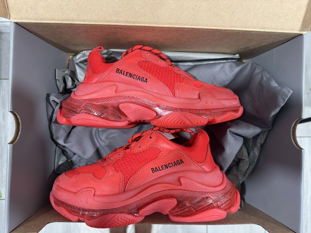 Balenciaga Balenciaga Triple S - Red Clear Soles Size US 9 / IT 39 - 1 Thumbnail