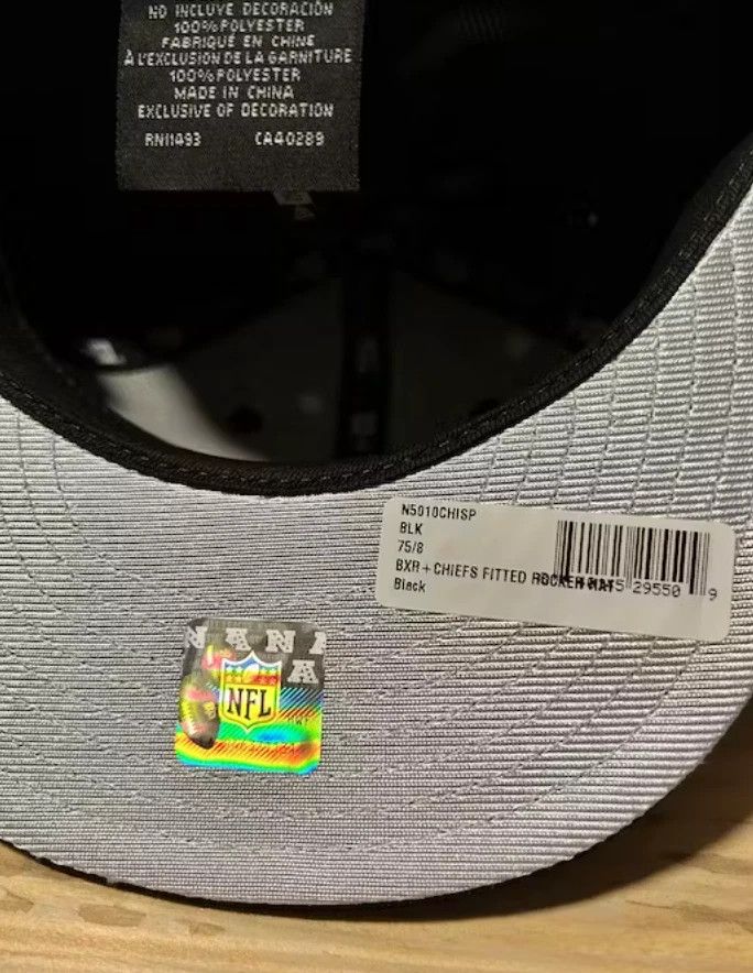 Born X Raised × NFL (7 5/8) NFL NEW ERA + CHIEFS FITTED ROCKER HAT: BLACK Size ONE SIZE - 3 Thumbnail