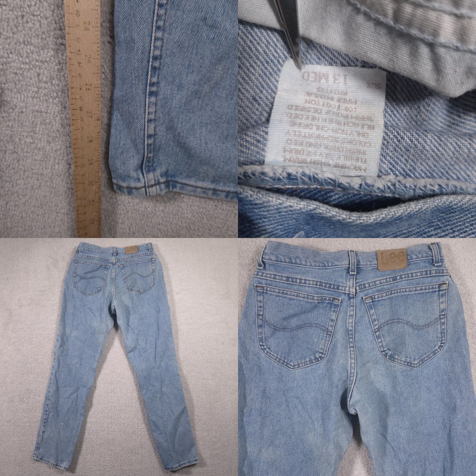 Lee Lee Jeans Womens 13 Blue High Rise Relaxed Mom Tapered Light Wash Denim Size 34" / US 12 / IT 48 - 8 Thumbnail