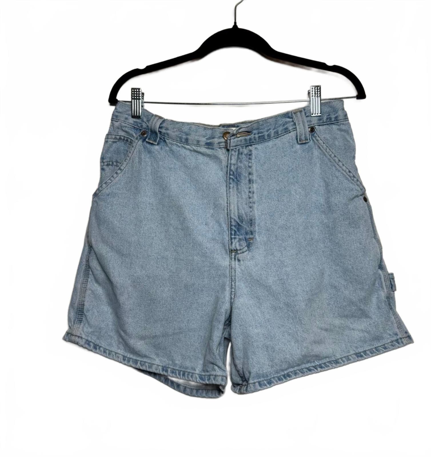 Designer Vintage 90s Bugle Boy Classic Blue Jean Carpenter Shorts Size 34" / US 12 / IT 48 - 3 Thumbnail