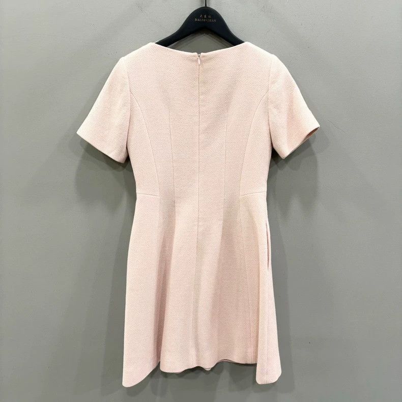 Dior Dior Pink VNeck Fitted Dress-2506 Size S / US 4 / IT 40 - 2 Thumbnail