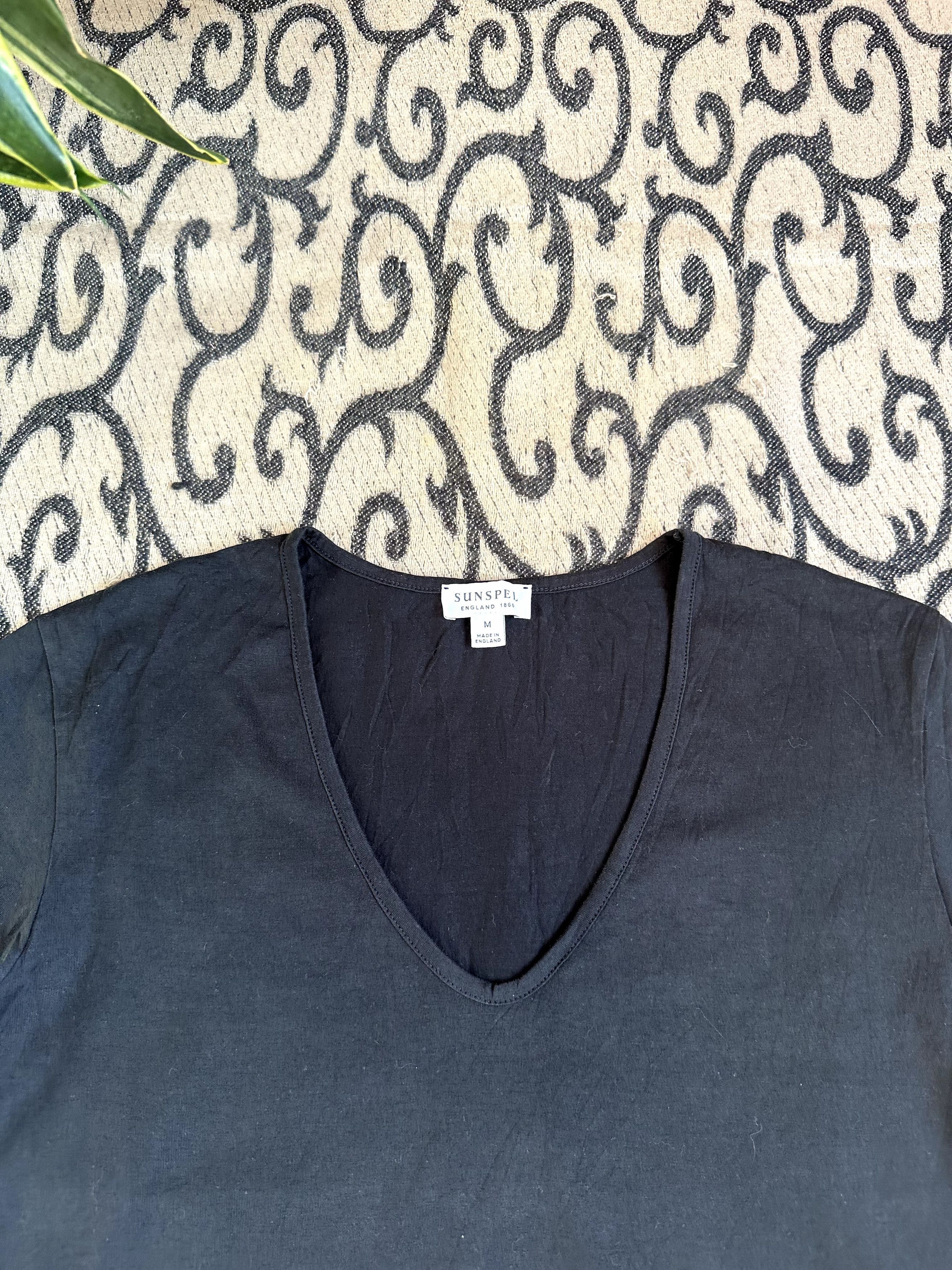 Designer × Sunspel Sunsel Ladies V Neck T-shirt Size M Made In UK Size M / US 6-8 / IT 42-44 - 4 Thumbnail