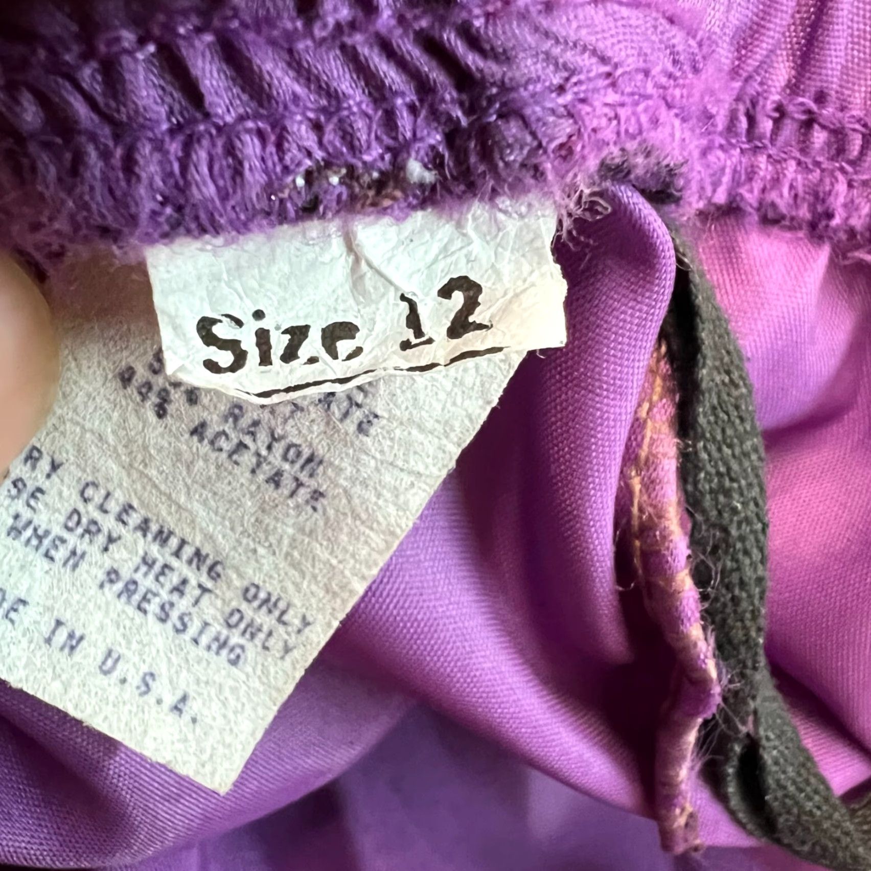 Vintage VINTAGE 1980s Purple 2 Tone Skirt 80s Womens Size 12 Made in USA Size 32" / US 10 / IT 46 - 4 Thumbnail