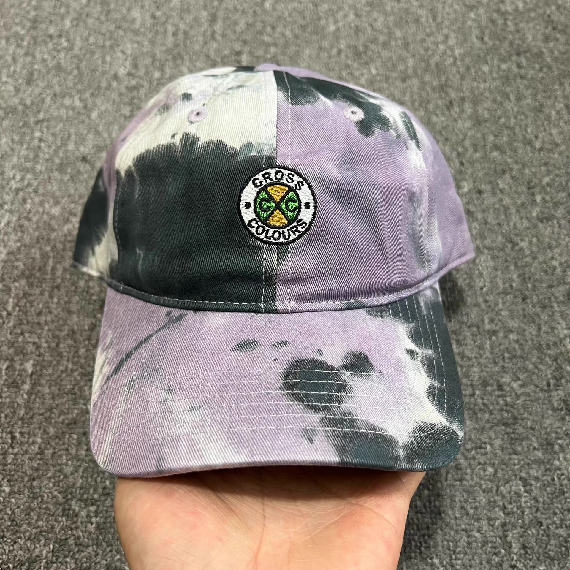 Cross Colours Cross Embroidered Tie-DyeCurvedBrimBaseballCapVisor Q7 Size ONE SIZE - 1 Thumbnail