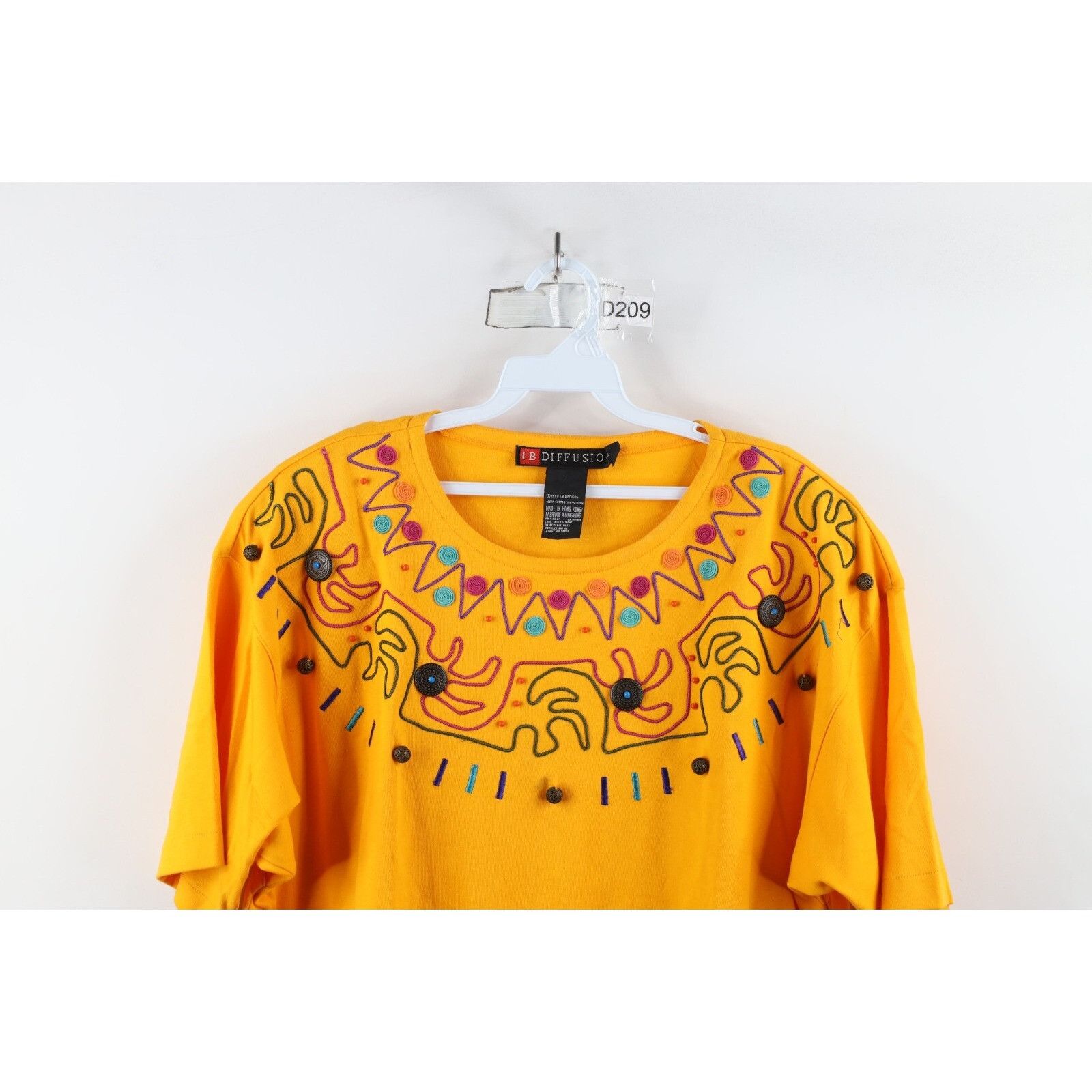 Vintage Vintage 90s Streetwear Abstract Beaded Baggy T-Shirt Fit S Size XL / US 12-14 / IT 48-50 - 2 Thumbnail