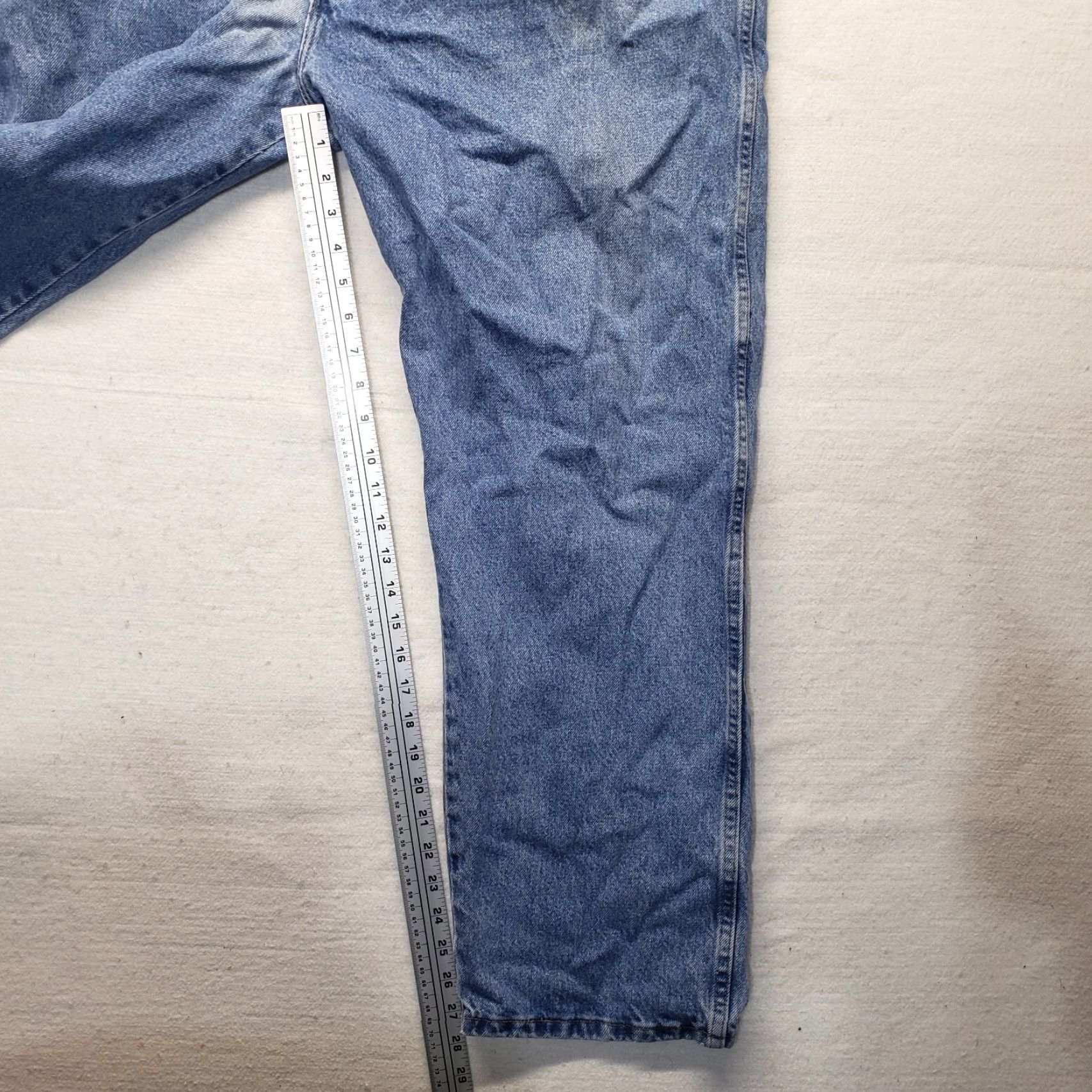 Denime Rustler Jeans Pants Adult Men's 46x30 Denim 100% Cotton Blue Regular Solid Medium 30 Straight Leg Mens Size US 30 / EU 46 - 7 Thumbnail
