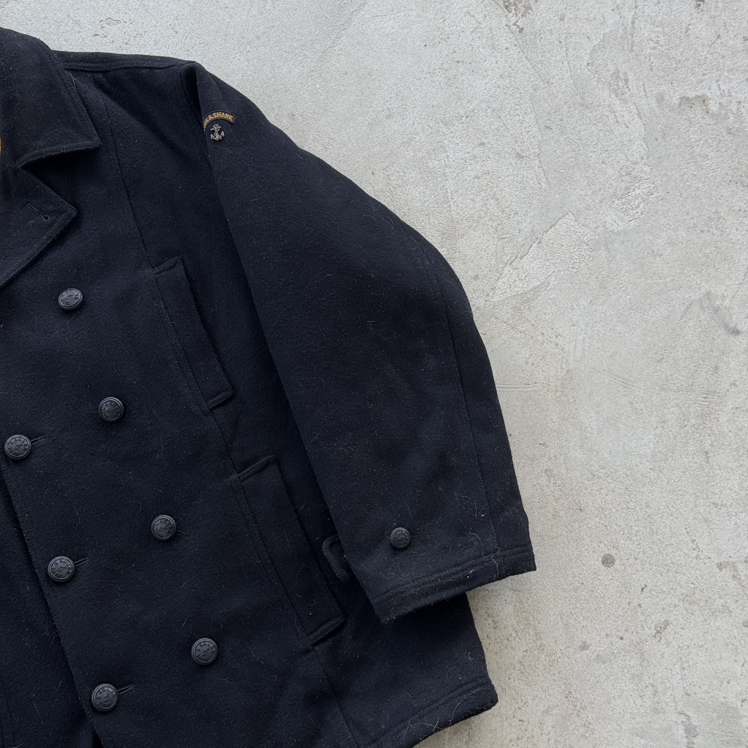 Paul & Shark Paul Shark Yachting Bretagne Wool Pea Coat Jacket Black Size US M / EU 48-50 / 2 - 2 Thumbnail