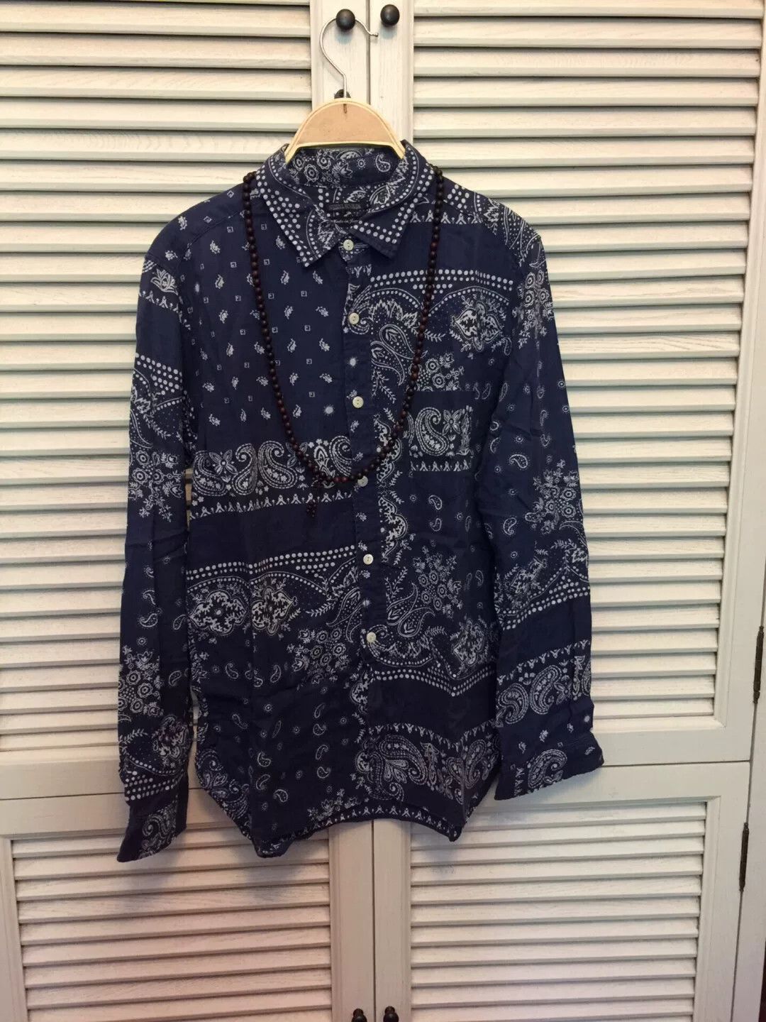 Sunny Sports vintage indigo paisley print shirt Size US S / EU 44-46 / 1 - 1 Thumbnail