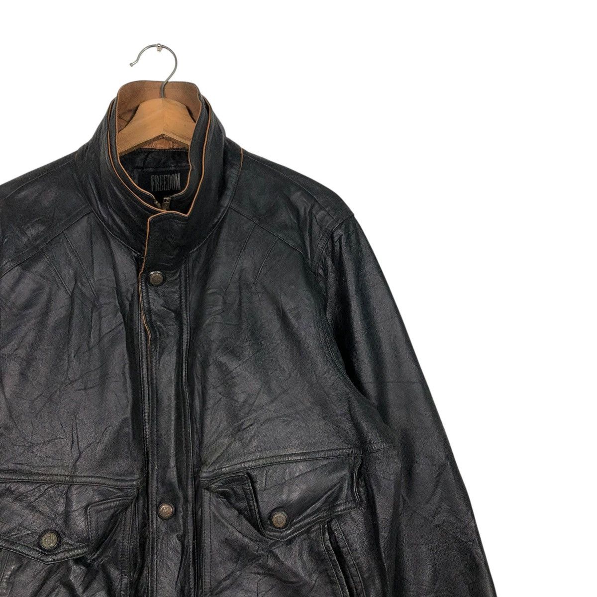 Aero Leathers 🔥VINTAGE BIKER LEATHER JACKET FREEDOM MINK COLLAR Size US L / EU 52-54 / 3 - 8 Thumbnail