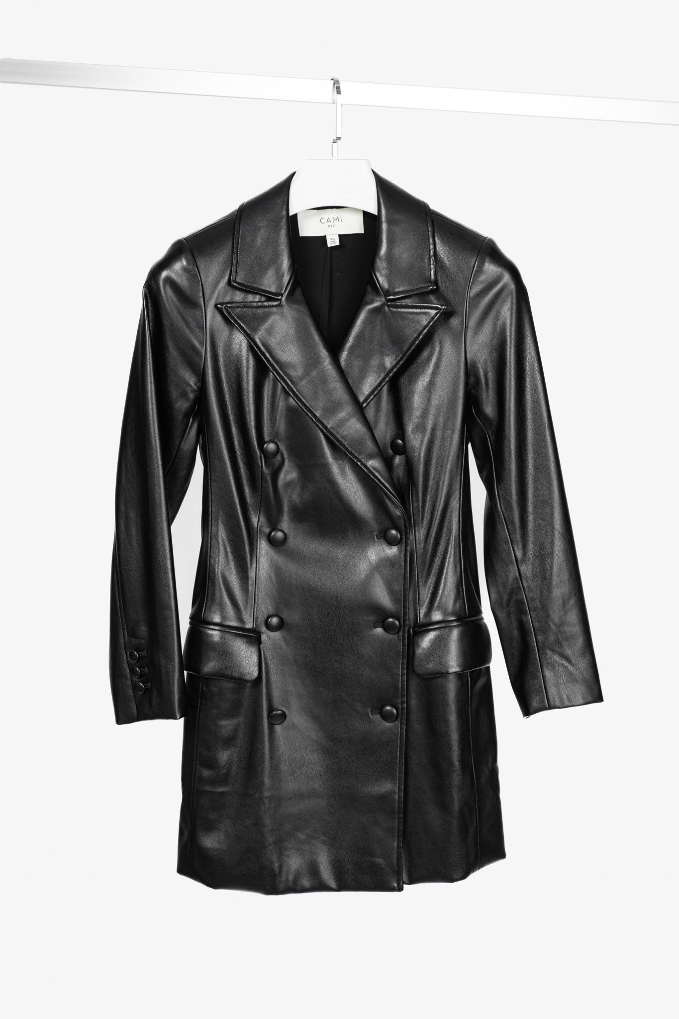 black faux leather blazer dress Lamarque Benedetta Dress - Black main image 0