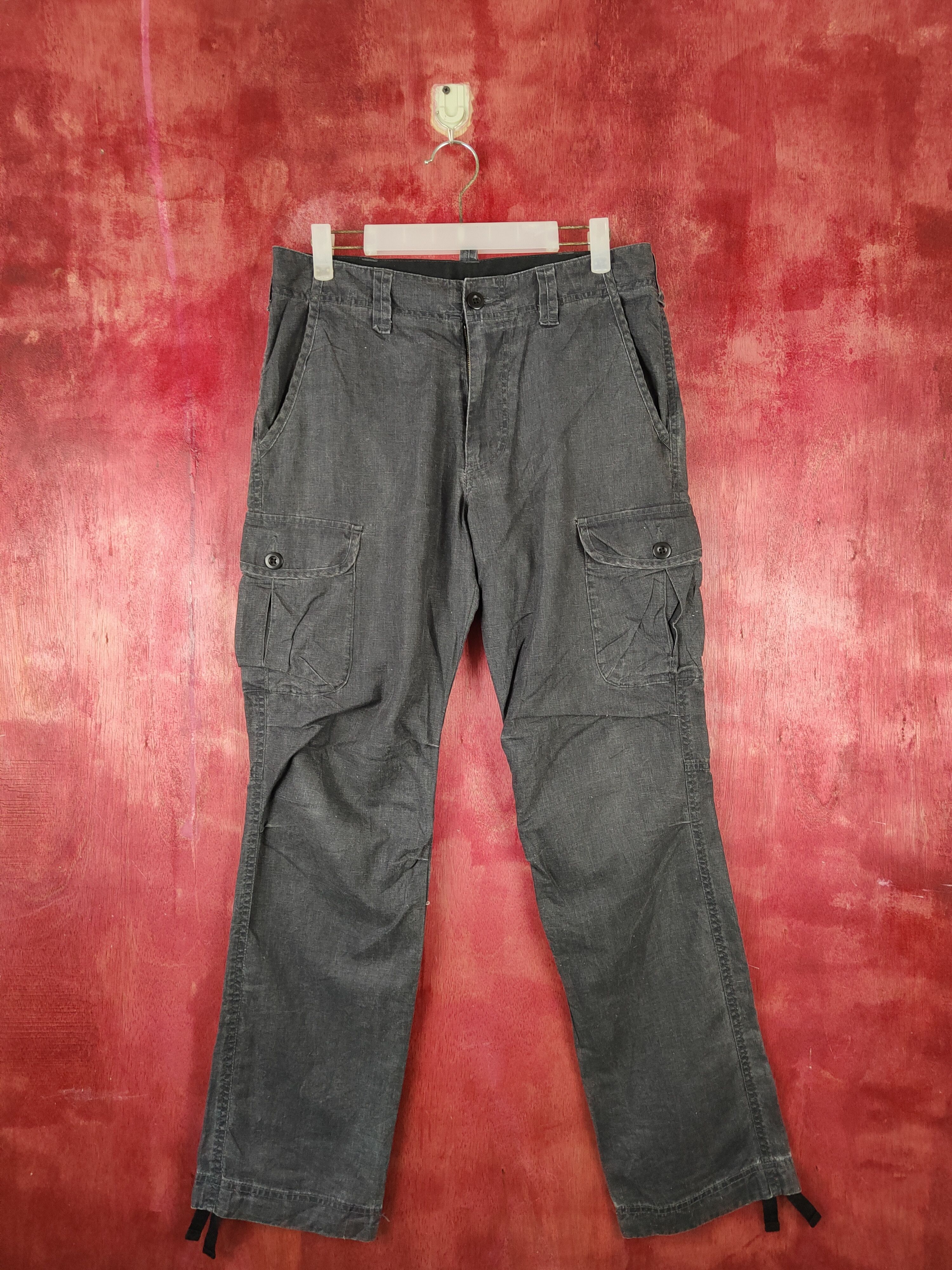 Japanese Brand Uniqlo Black Multipocket Tactical Cargo Pants #S1282 Size US 31 - 1 Thumbnail