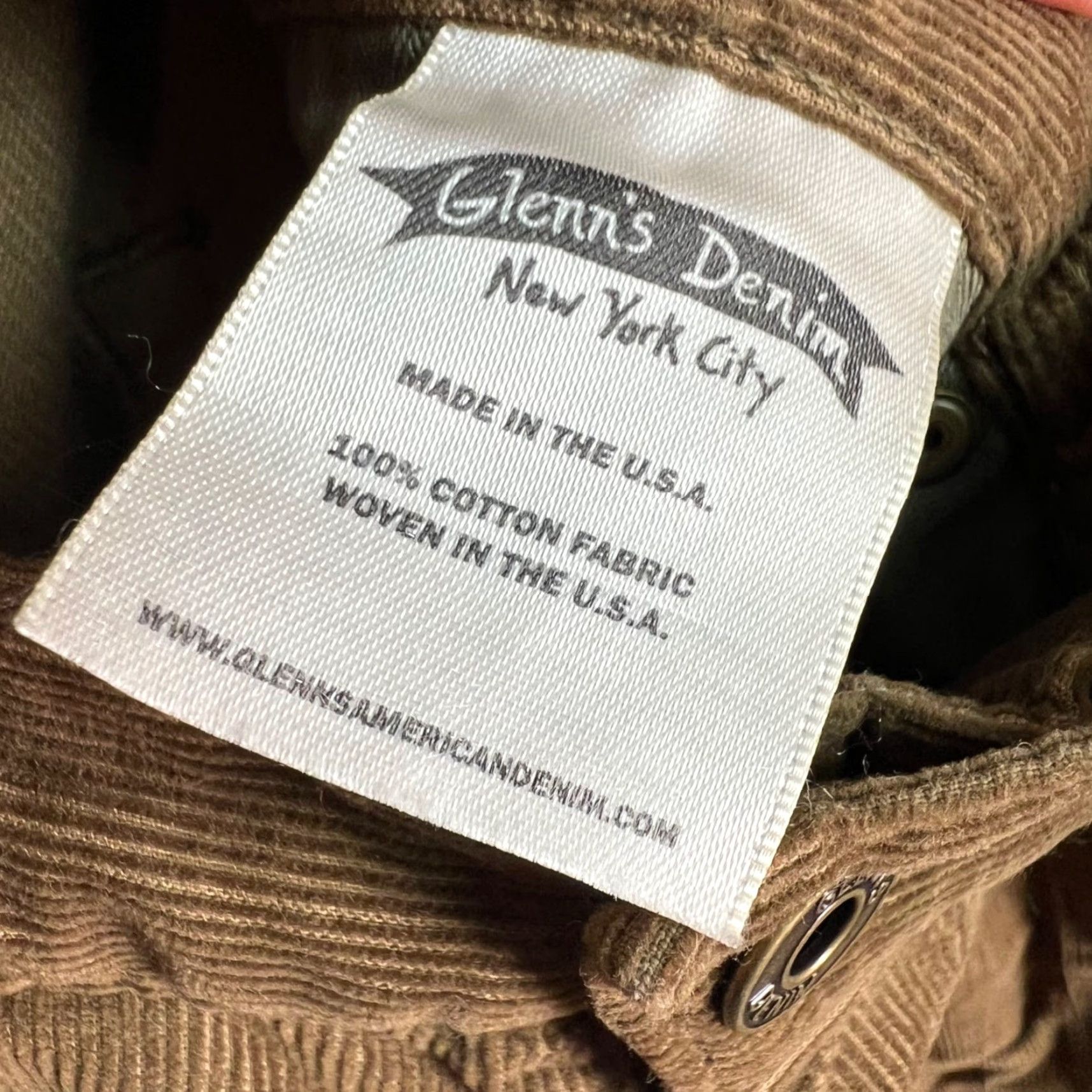 Denime VINTAGE Glenn's Denim Chino Pants 31 Brown Cotton Corduroy Made in USA Mens Size US 31 - 5 Thumbnail