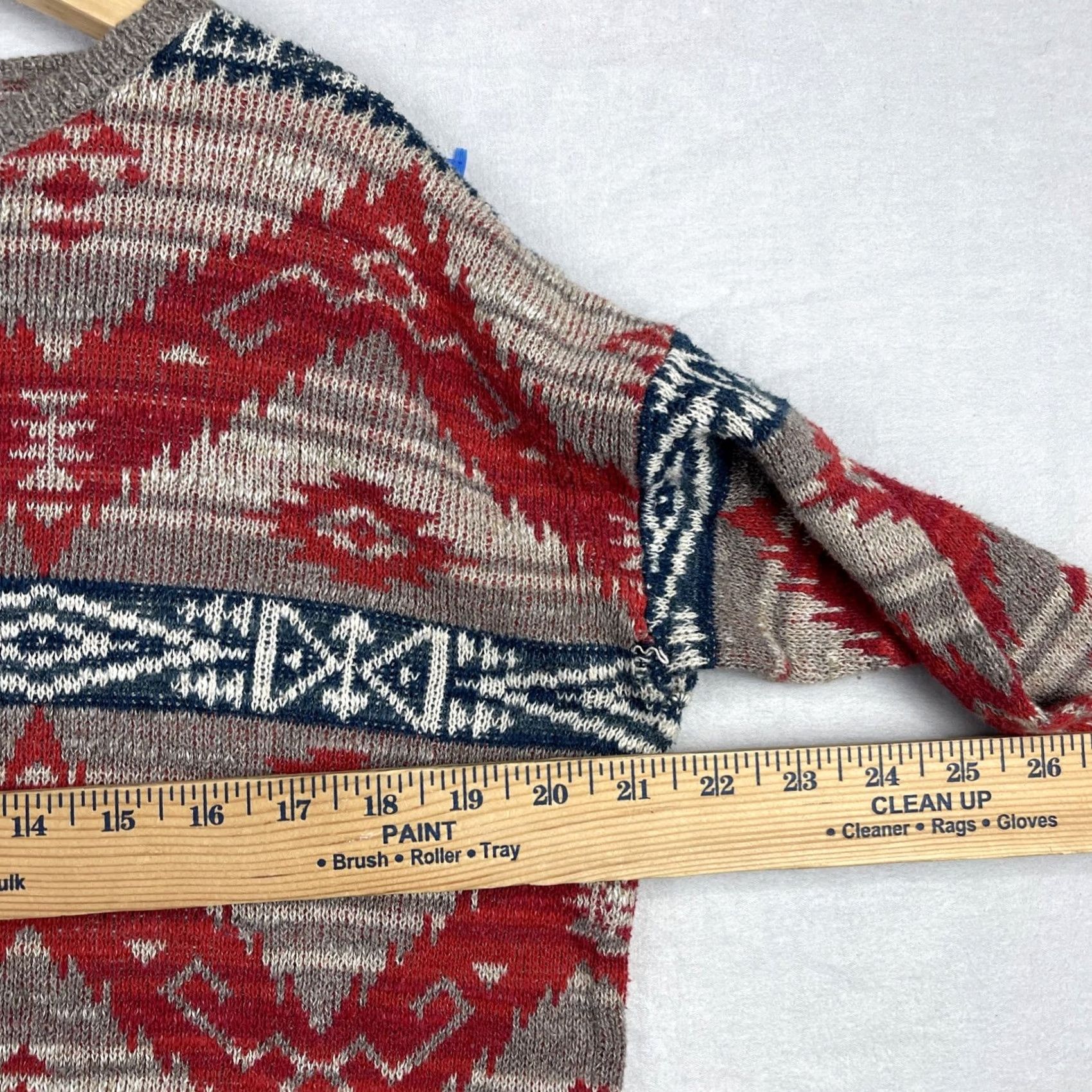 Vintage Denim & Supply Ralph Lauren Sweater Womens Medium Red Aztec Wester Navajo Knit Size M / US 6-8 / IT 42-44 - 6 Thumbnail