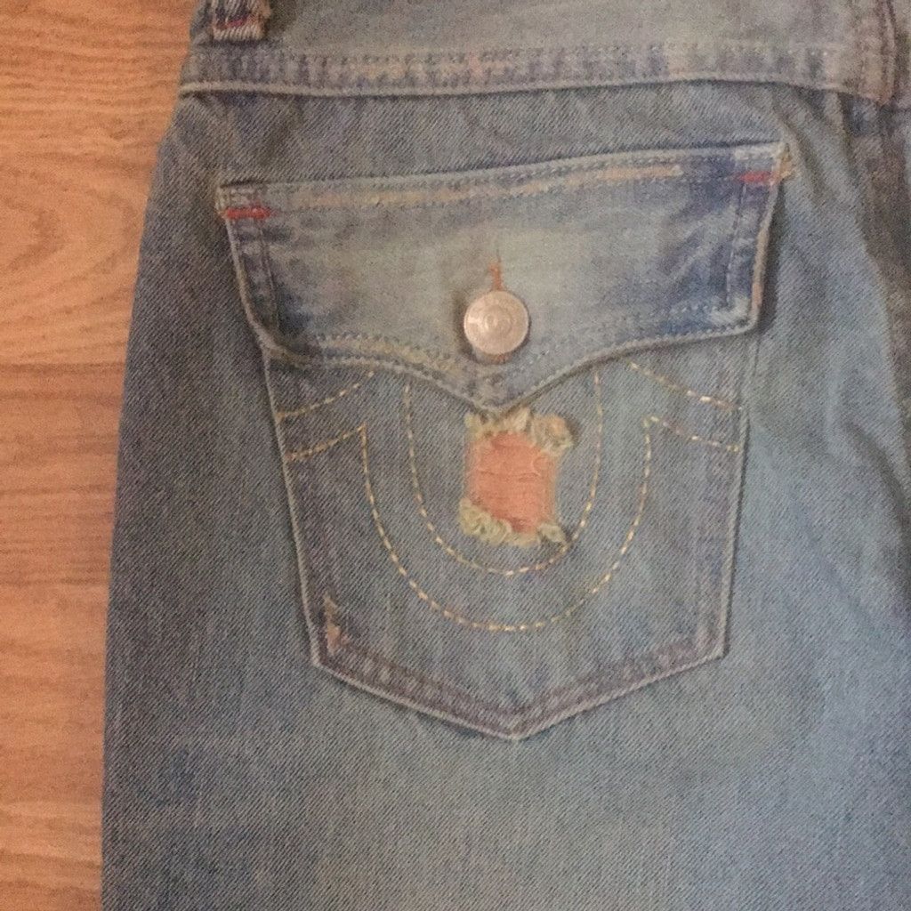 True Religion True Religion Flare Leg Distressed Jeans: Size 28 Size 28" / US 6 / IT 42 - 9 Thumbnail