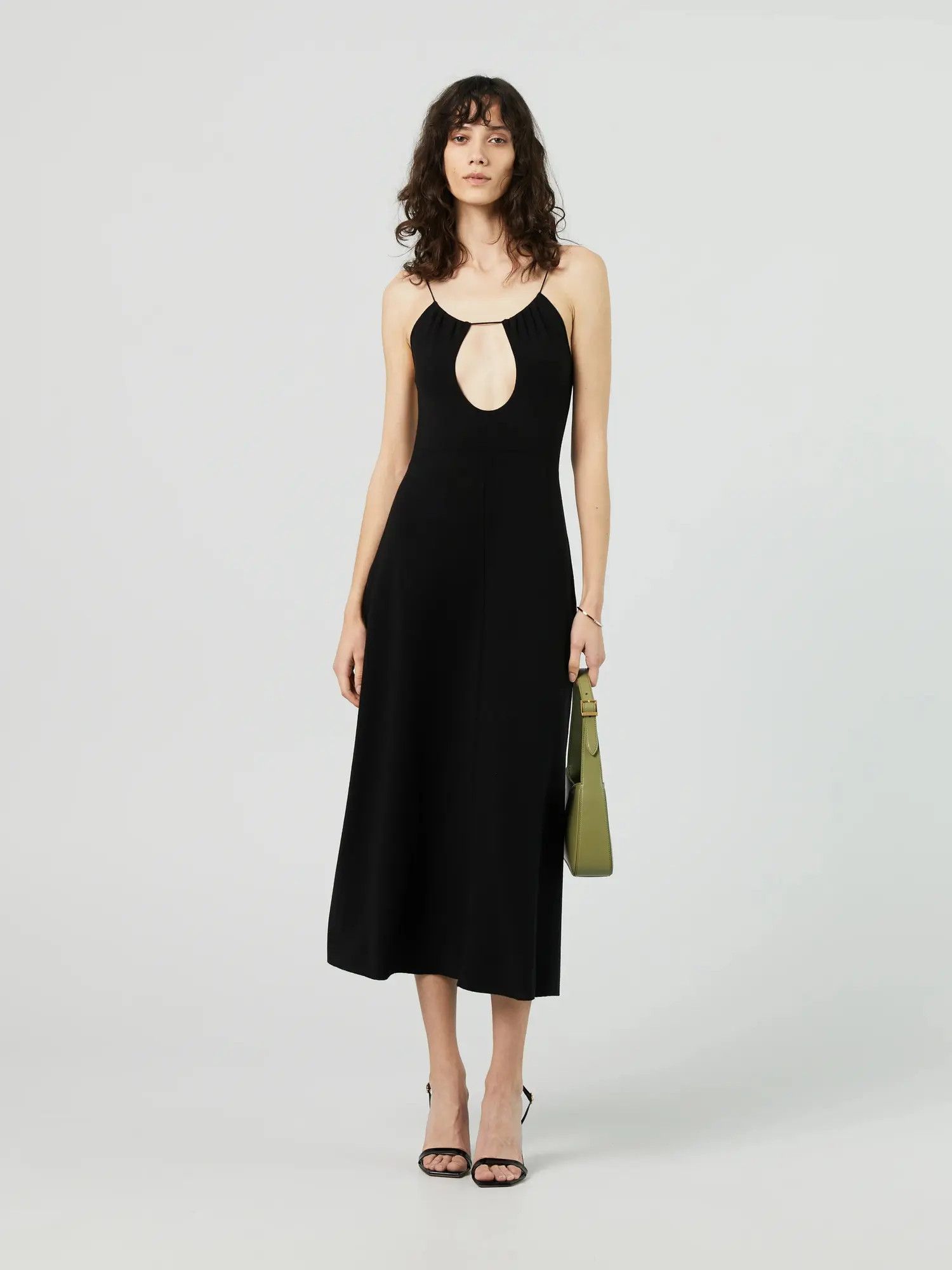 Saint Laurent Paris o1s1wg111024 Long Dress in Wool in Black Size XS / US 0-2 / IT 36-38 - 2 Thumbnail