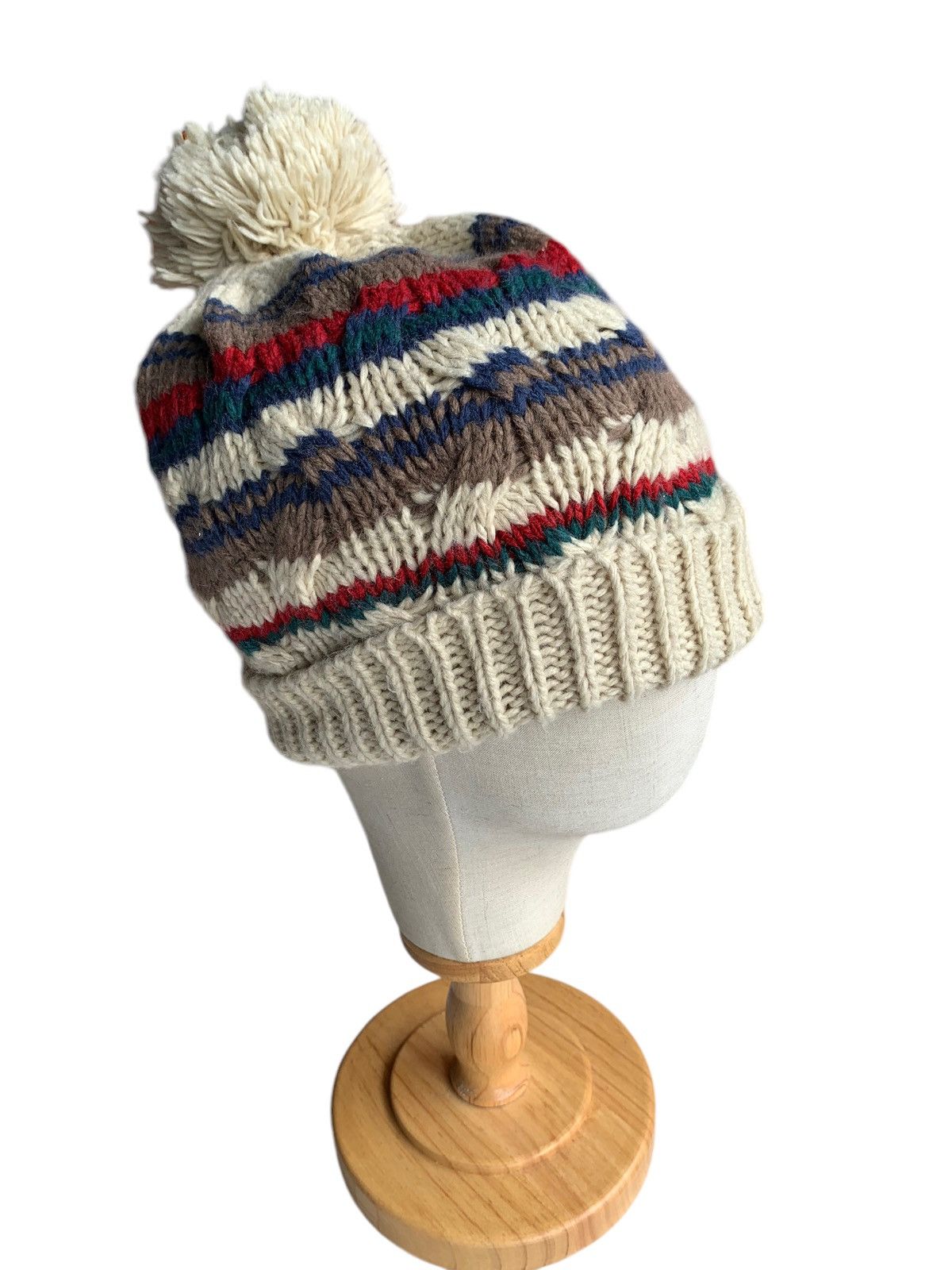 Handmade × Japanese Brand knitted crochet Multicolour Rare Beanie Hats Size ONE SIZE - 3 Thumbnail