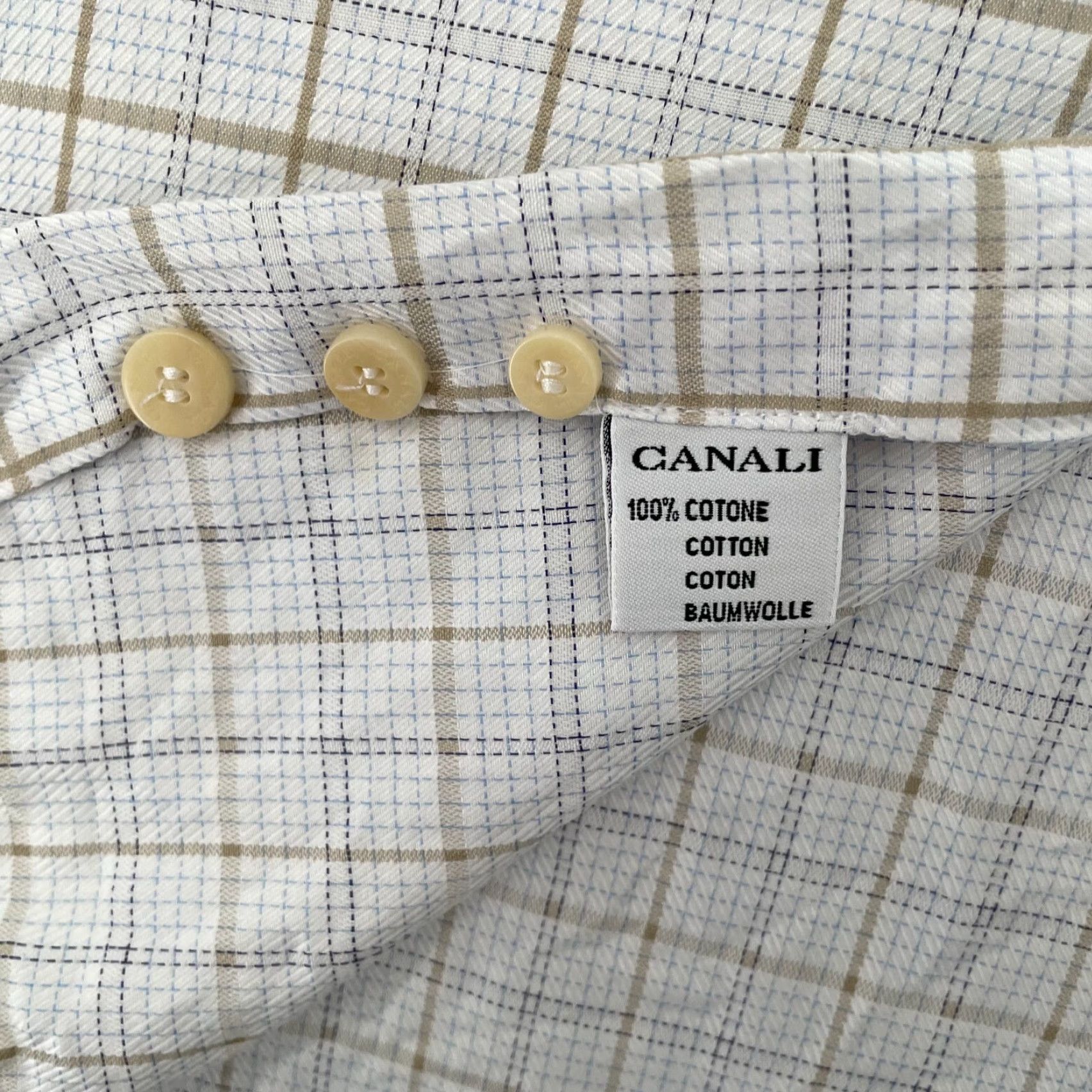 Canali VINTAGE Canali Shirt Dress Shirt Adult XL Long Sleeve Button Up Italy Men Check Cotton Multi 2000s Size US XL / EU 56 / 4 - 7 Thumbnail