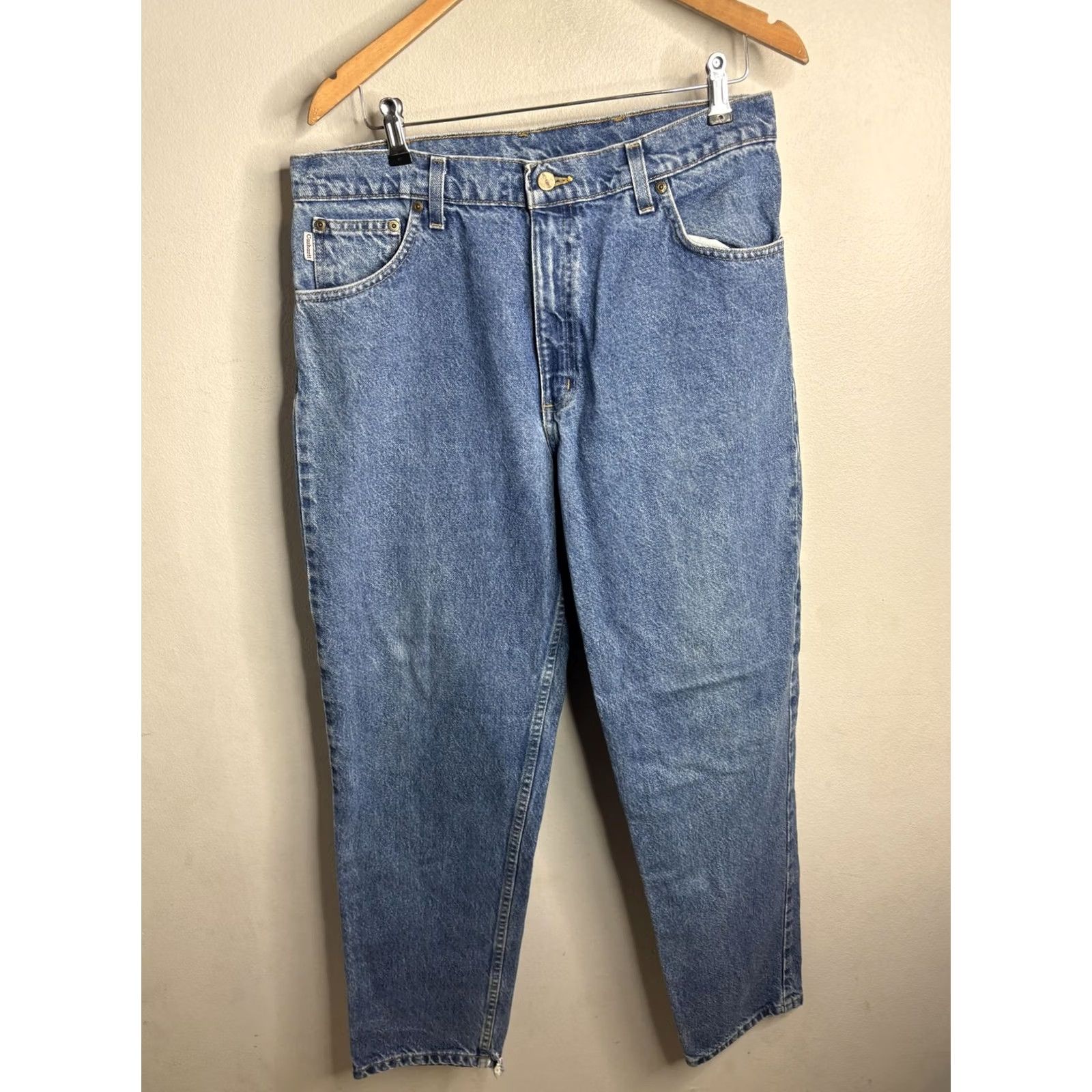 Carhartt Carhartt B17 Jeans Mens 36x32 Blue Medium Wash Relaxed Straight Denim Workwear Jeans Size US 36 / EU 52 - 3 Thumbnail