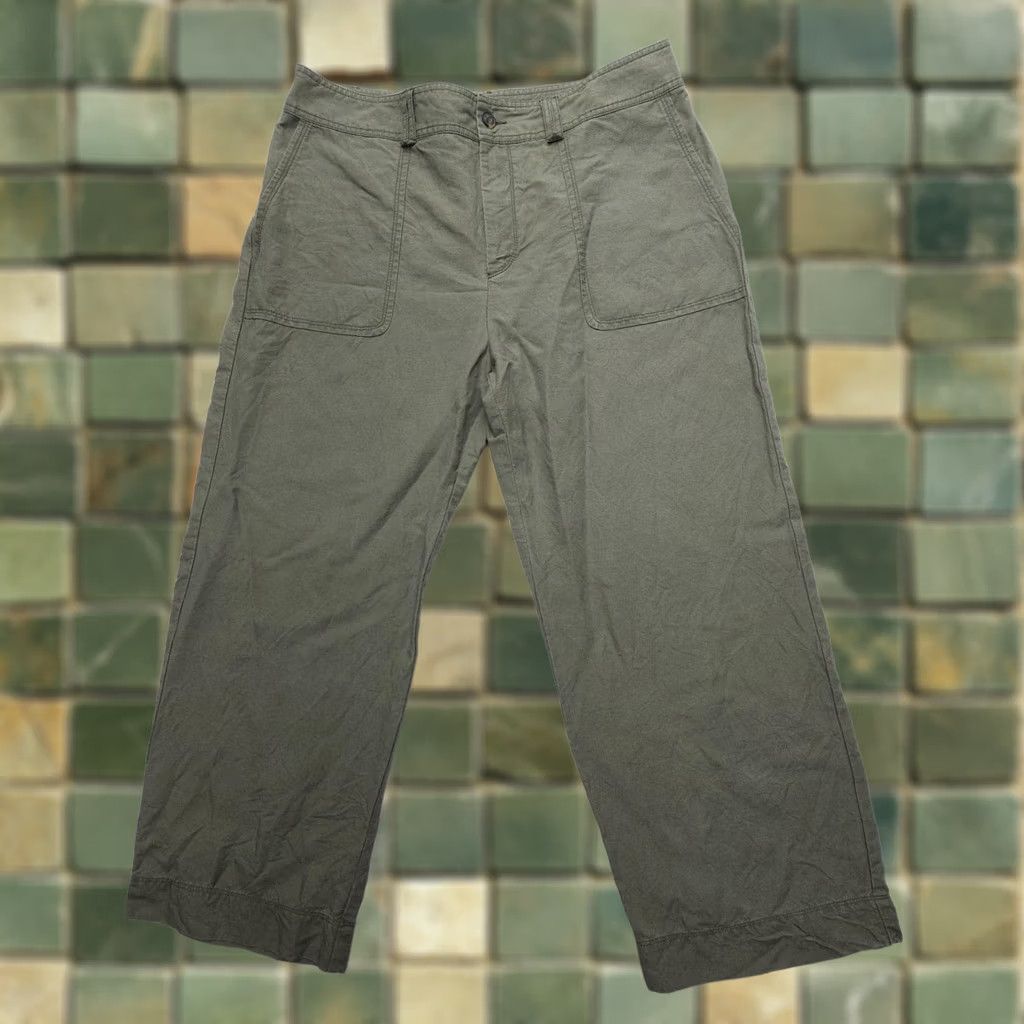 Gerard Darel Gerard Darel Wide Leg Crop Linen Lyocell Pants 12 Green High Paris Womens Size 34" / US 12 / IT 48 - 1 Thumbnail