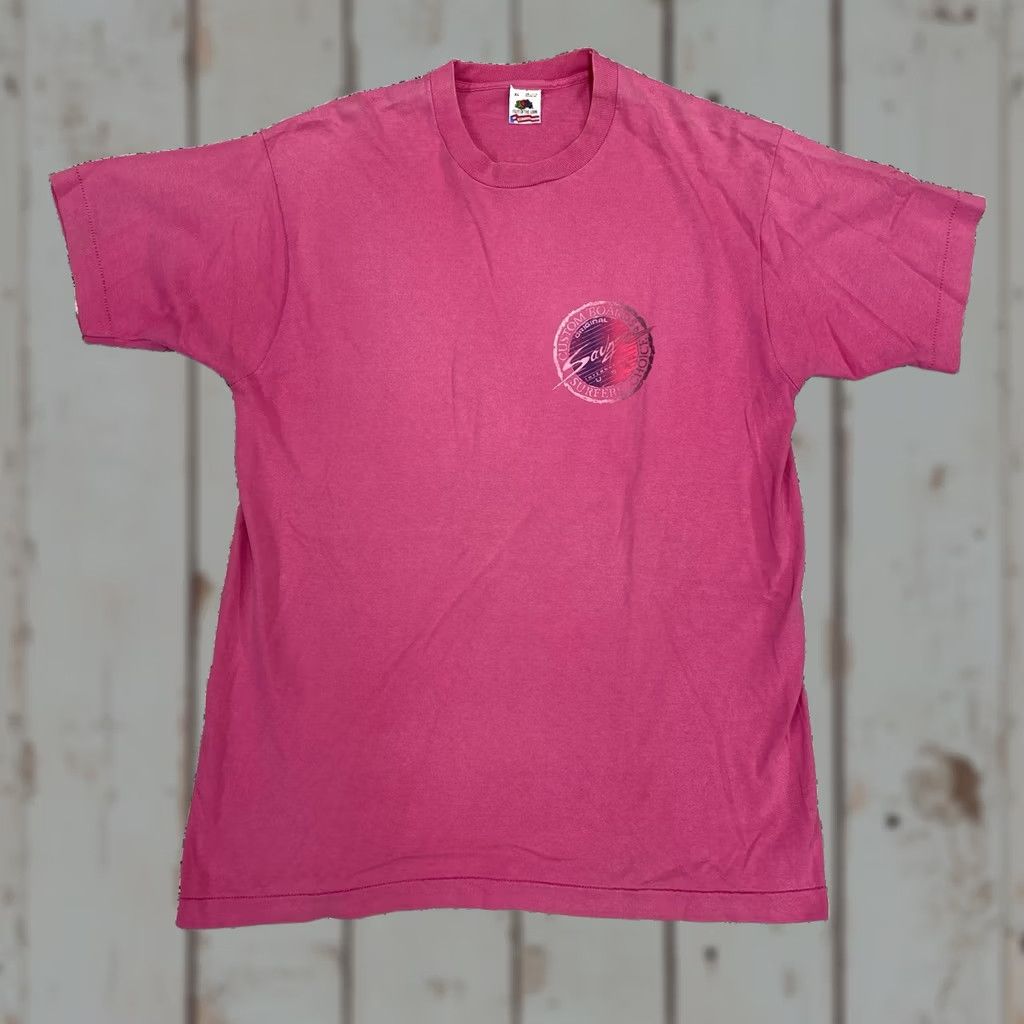 Fruit Of The Loom VINTAGE 90s T-Shirt Adult XL Pink Graphic Tee Paradise Palm Tree USA Fruit of the Loom Shirt Mens Size US XL / EU 56 / 4 - 1 Thumbnail