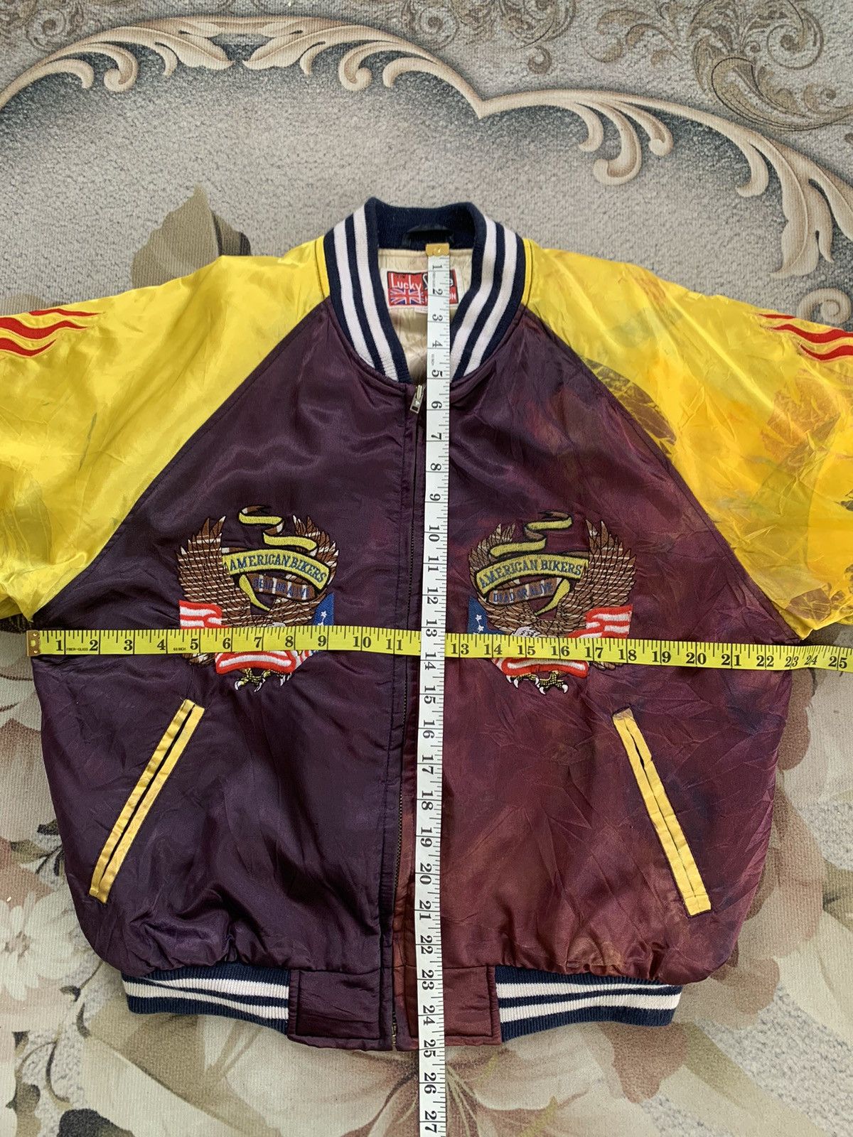 Lucky Brand × Vintage Lucky Stroke Houston American Bikers Sukajan Jacket Size US M / EU 48-50 / 2 - 15 Thumbnail