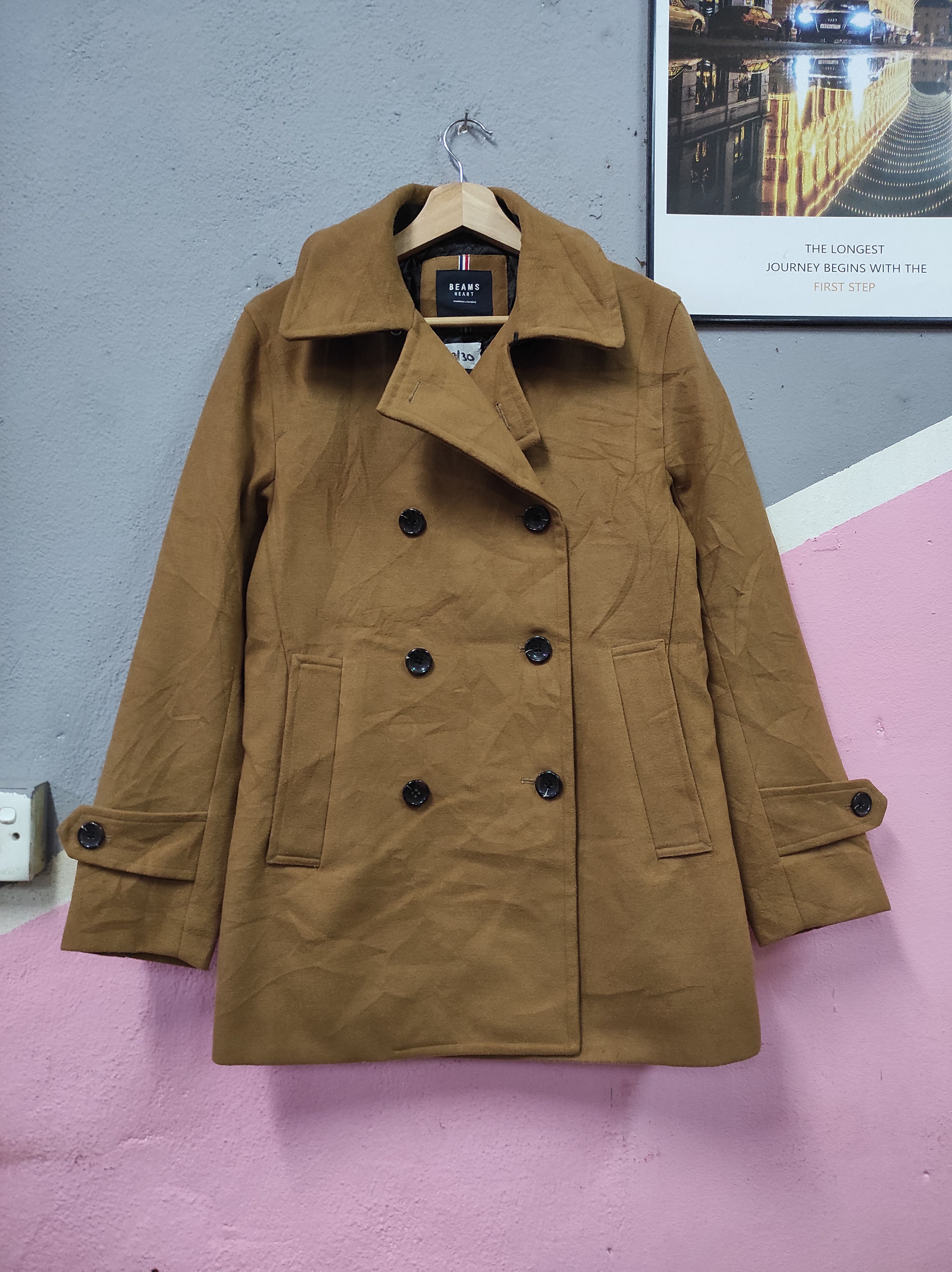 Beams Plus BEAMS HEART DOUBLE BREASTED COAT JACKET Size S / US 4 / IT 40 - 1 Thumbnail
