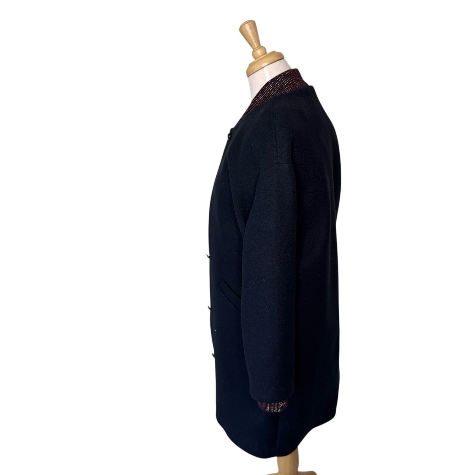 Other Des Petits Hauts MAURICETTE Stadium Coat Wool Marine Navy Size S / US 4 / IT 40 - 8 Thumbnail