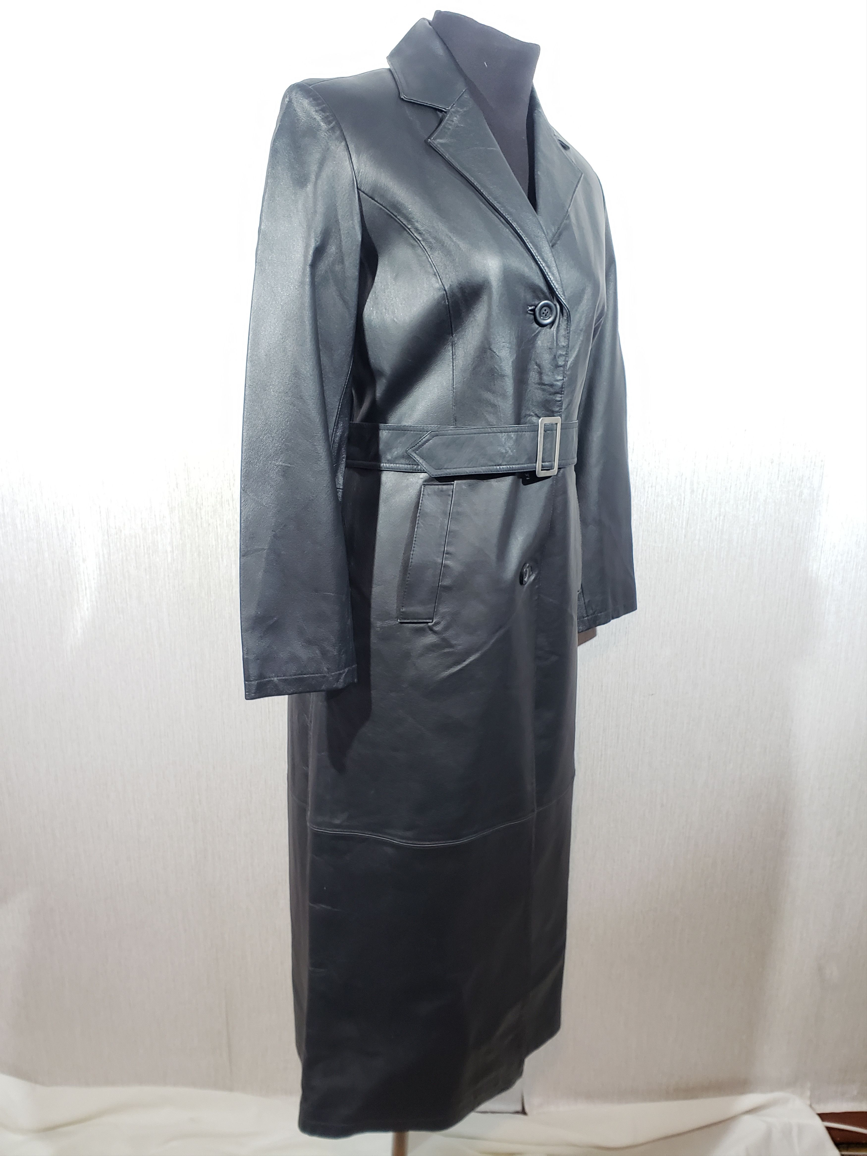 Other Stylish women's long leather jacket. Size L / US 10 / IT 46 - 3 Thumbnail