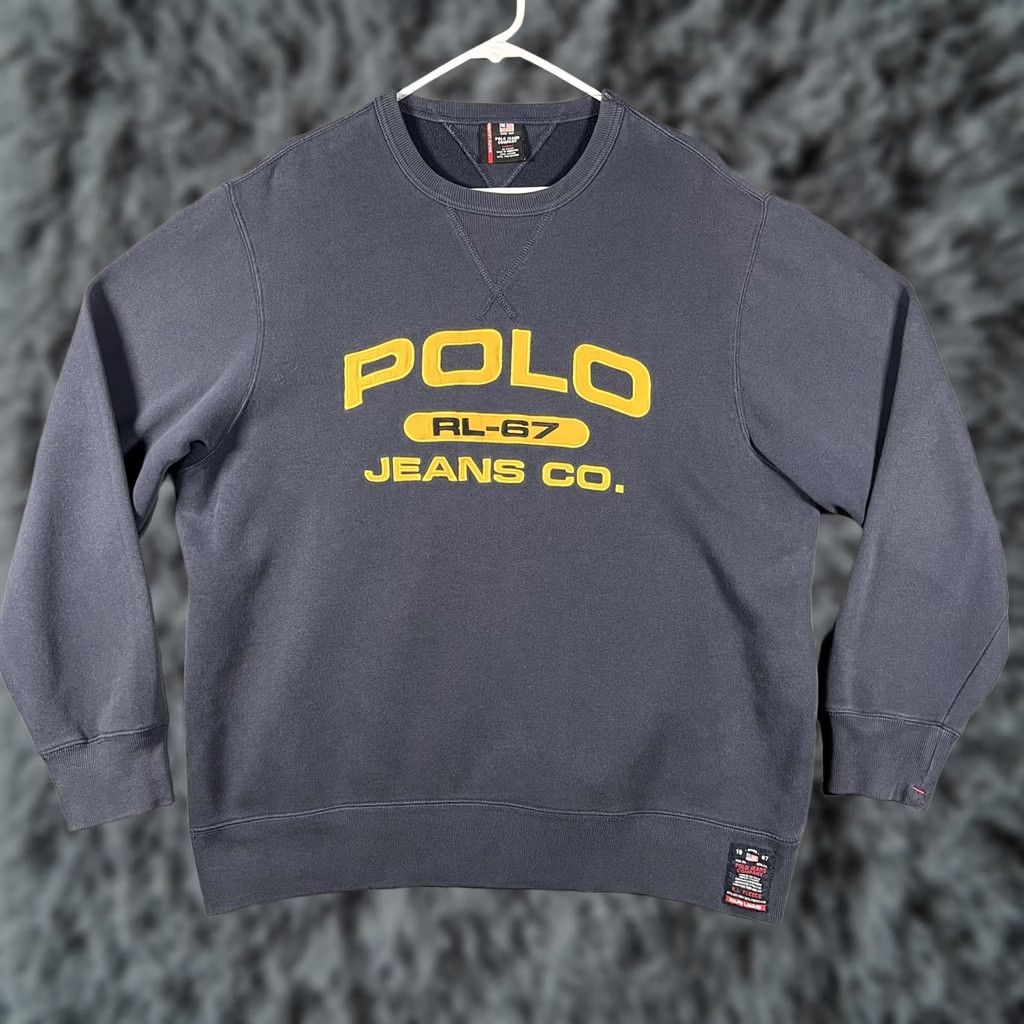 Polo Ralph Lauren Polo Ralph Lauren Sweatshirt Mens Large Blue Polo Jeans RL-67 Fleece Logo Y2K Size US L / EU 52-54 / 3 - 1 Thumbnail