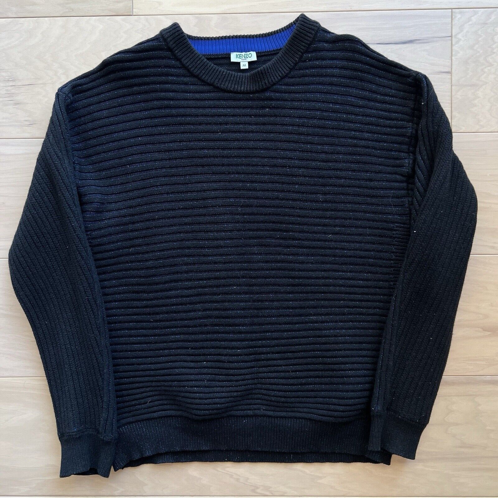 Kenzo Kenzo Paris Sweater Women's Medium Black Blue Wool Size M / US 6-8 / IT 42-44 - 2 Thumbnail