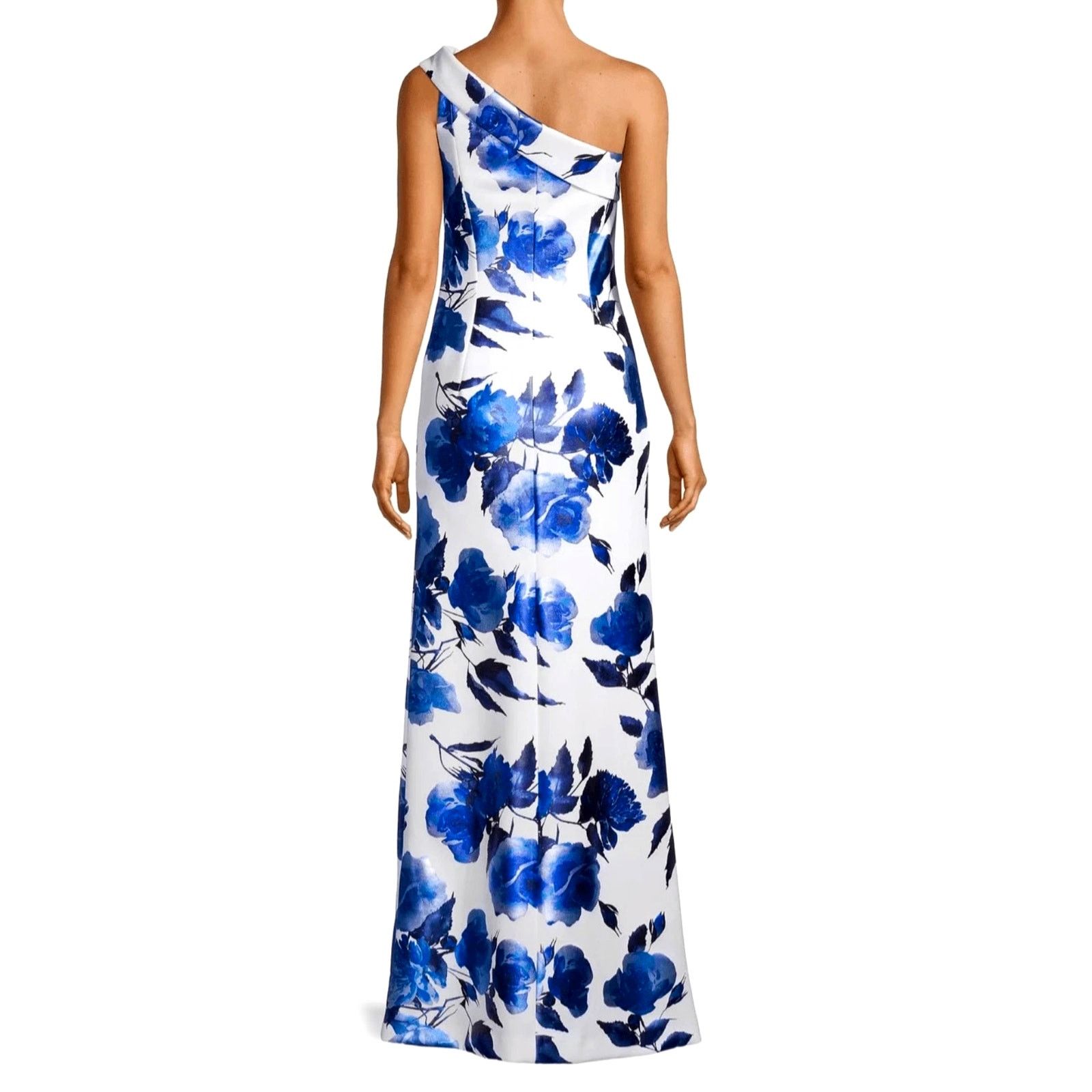 Other Black Halo Eve Dolan Floral One Shoulder Gown Blue Roses 4 Size S / US 4 / IT 40 - 5 Thumbnail