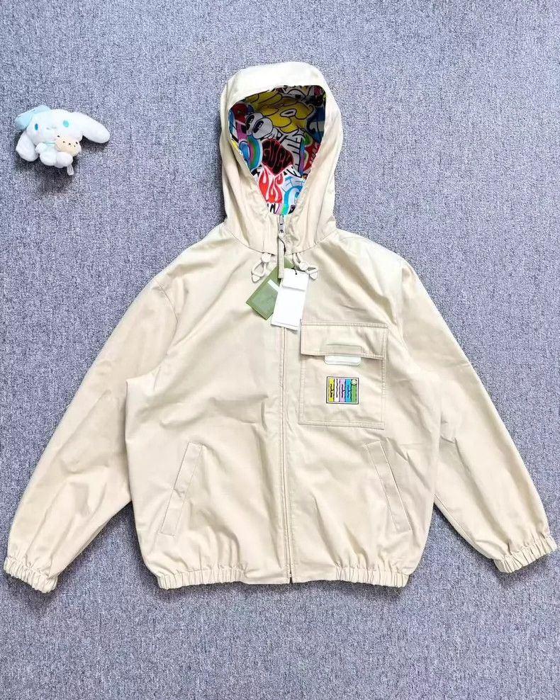 Gucci Beige rainbow cartoon multi-element logo double-sided