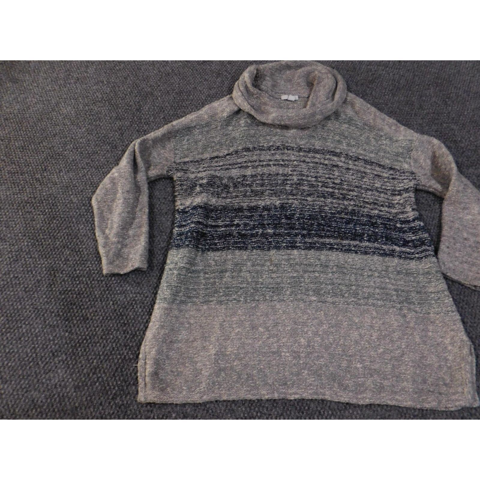 J. Jill VINTAGE J.Jill Sweater Tunic Womens Medium Gray Marled Knit Pullover Cowl Cotton Blend Size M / US 6-8 / IT 42-44 - 3 Thumbnail