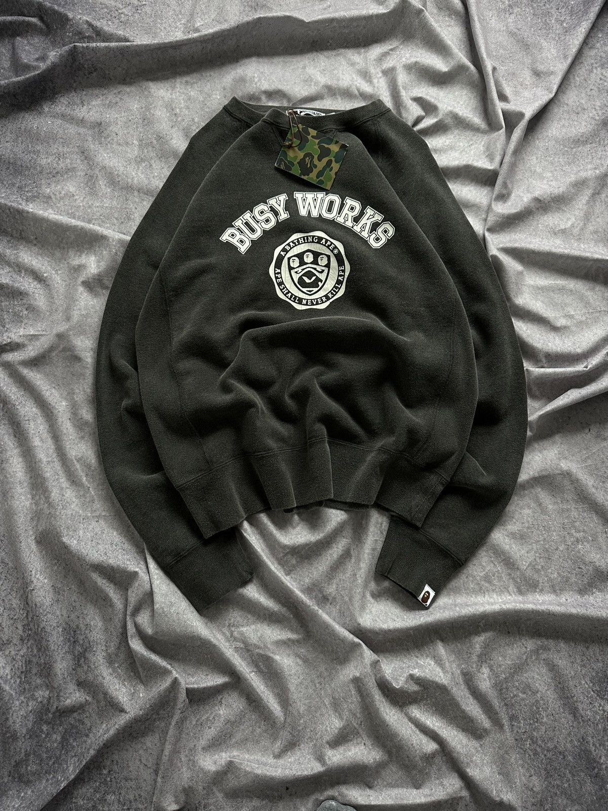 Bape Bape Busy Works Washed Sweatshirt Size US M / EU 48-50 / 2 - 1 Thumbnail