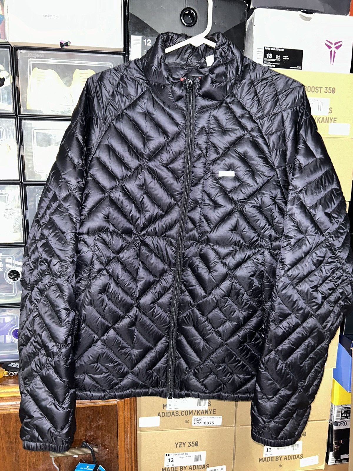 Supreme Spellout Quilted Lightweight Down Jacket Black NEW