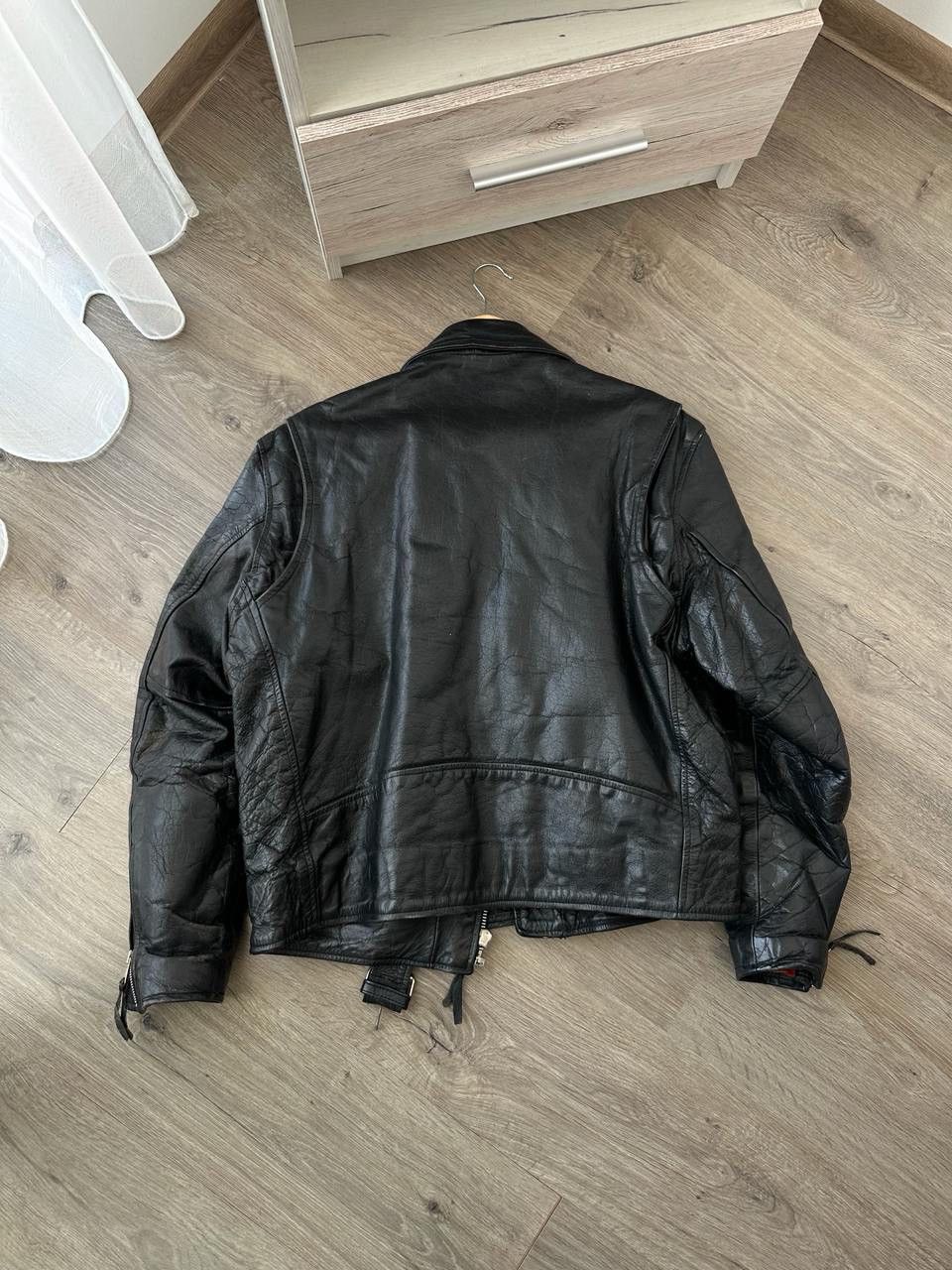 Genuine Leather × Vintage Vintage Japanese Black Leather Moto Distressed Jacket Size US S / EU 44-46 / 1 - 9 Thumbnail