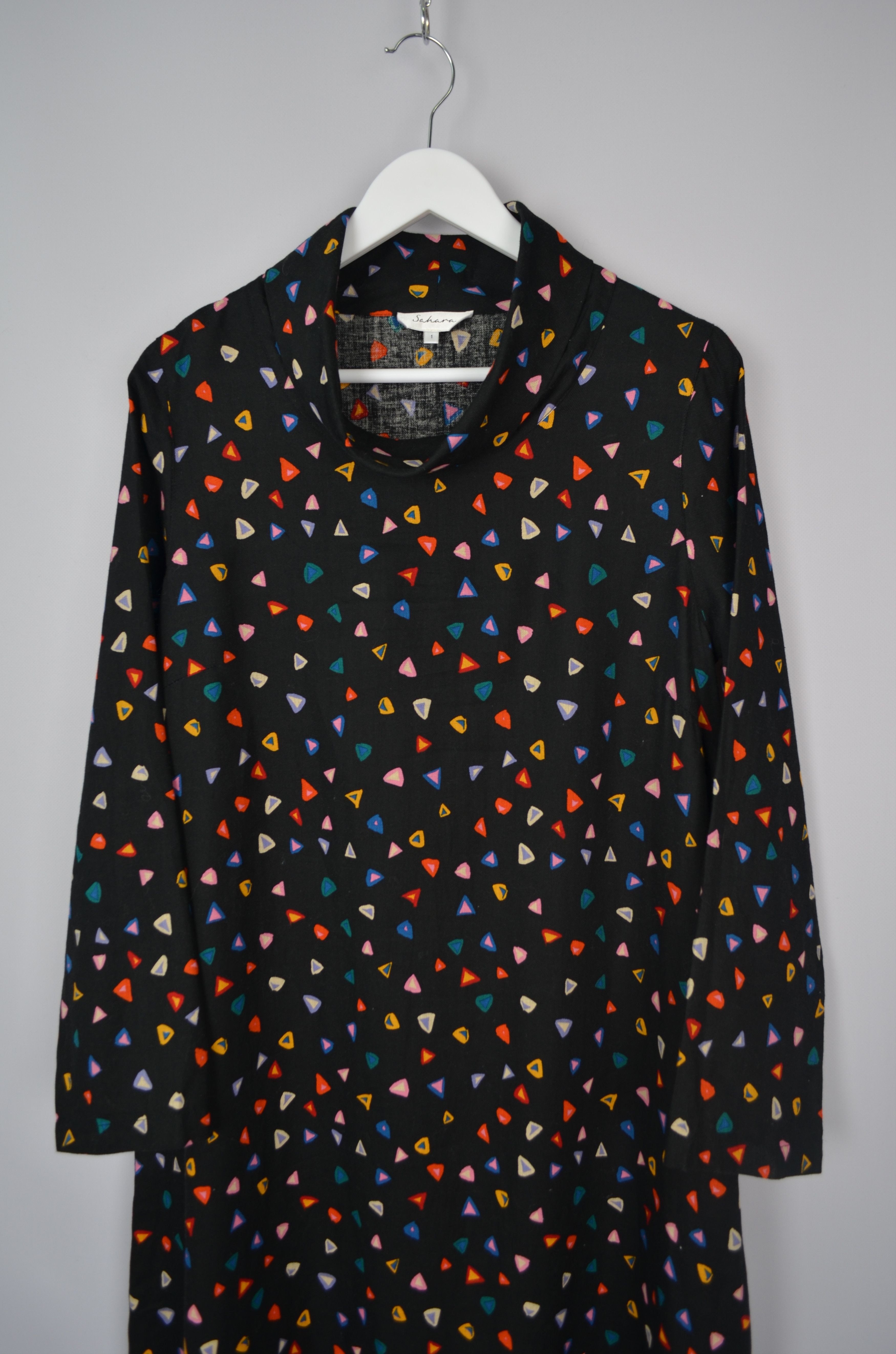 Designer × Sahara Club Beautiful Sahara Abstract Print Long Dress Mock Neck Sz 1/XS Size XS / US 0-2 / IT 36-38 - 12 Thumbnail