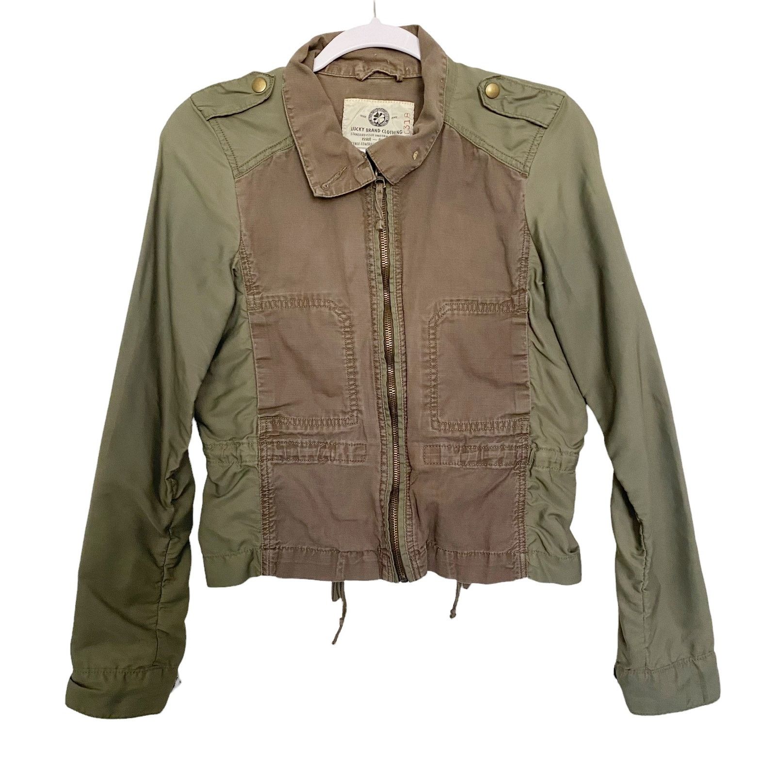 Lucky Brand Lucky Brand Womens Size S Green Zip Up Moto Jacket Size S / US 4 / IT 40 - 1 Thumbnail
