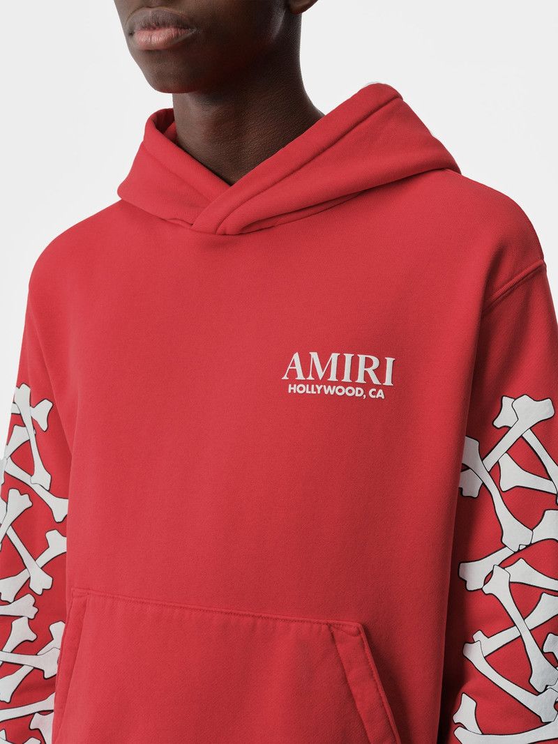 Amiri o1orln0326 Bones Stacked Hoodie in Red Size US M / EU 48-50 / 2 - 5 Thumbnail
