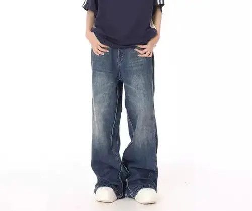 Japanese Brand × Jean Street washed distressed loose wide leg jeans Size US 32 / EU 48 - 4 Thumbnail