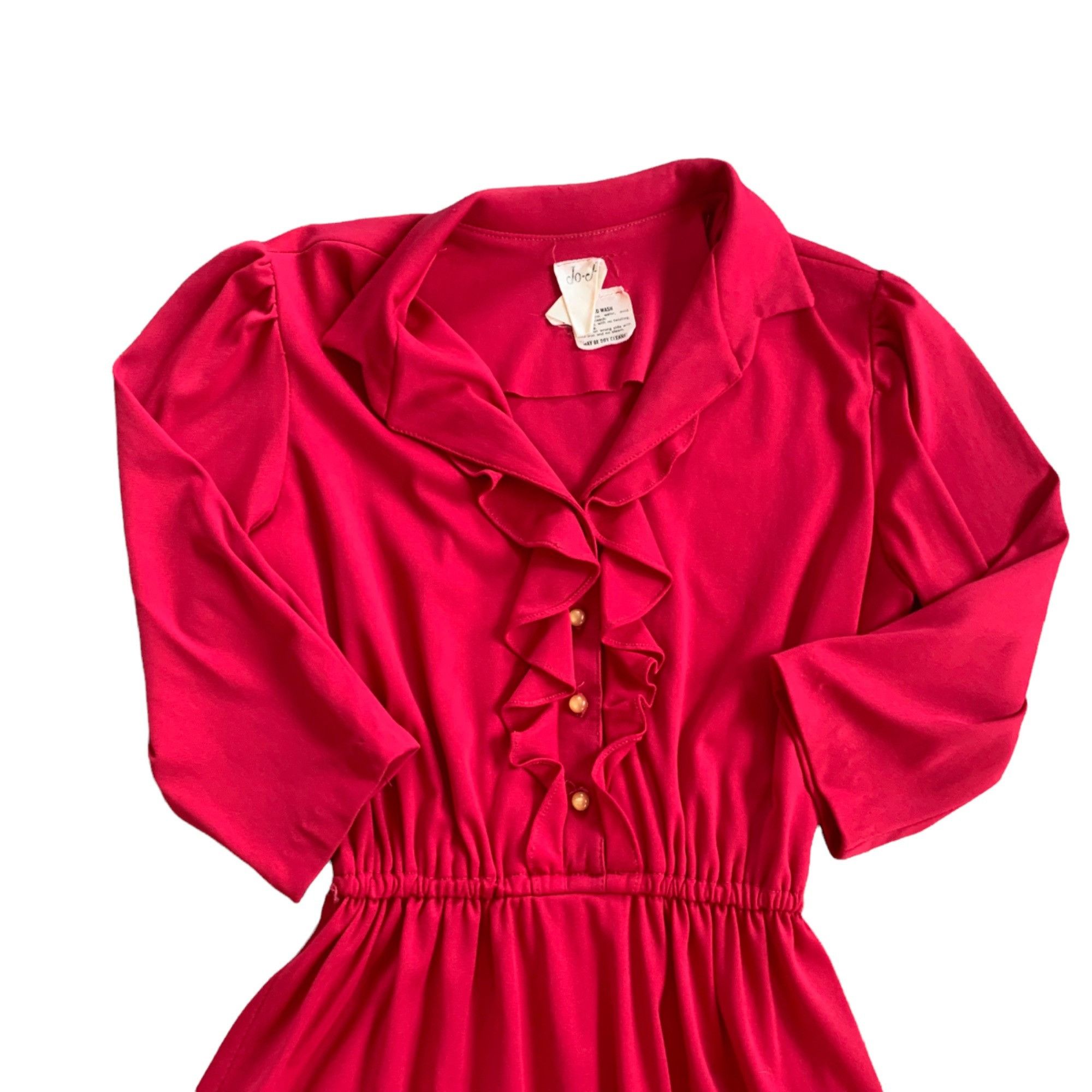 Vintage Vintage Jo-A-Ly Pink Ruffle Midi Dress S Size S / US 4 / IT 40 - 2 Thumbnail