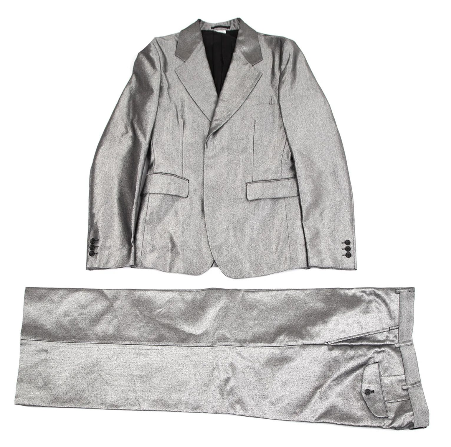 Comme des Garcons Homme Plus Metallic Hook Button Jacket in Silver, Size M Size US M / EU 48-50 / 2 - 15 Thumbnail