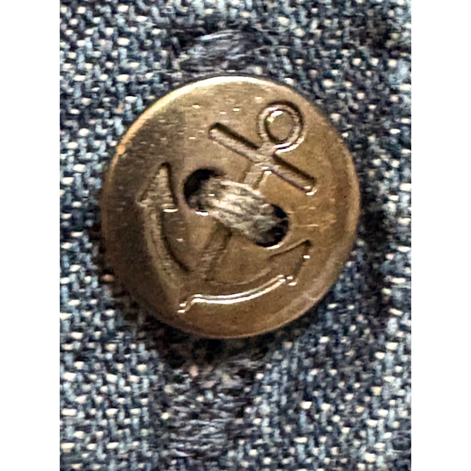 Lands' End Lands' End Button Up Shirt Womens 14P Blue Anchor Buttons Long Sleeve Collared Pockets Denim Beach Nautical Size XL / US 12-14 / IT 48-50 - 6 Thumbnail