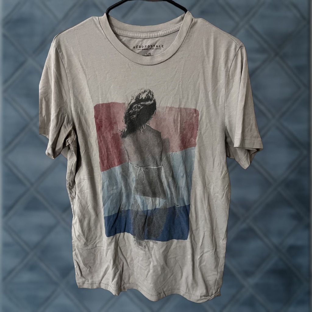 Aeropostale VINTAGE Aeropostale T-Shirt Shirt Men L Gray Graphic Tee 90s Casual Mens Size US L / EU 52-54 / 3 - 1 Thumbnail