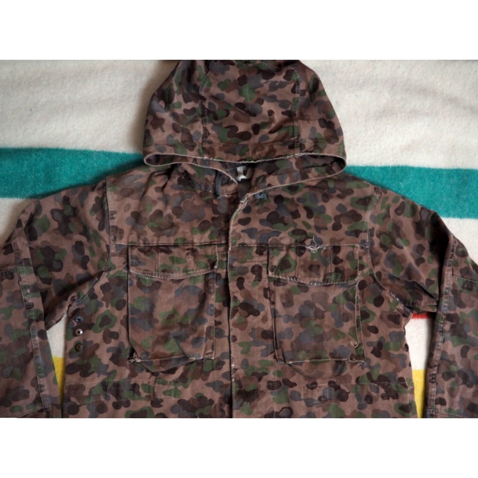 Vintage VINTAGE 60s Austrian KAZ Peadot Military Army Camo Button Parka Jacket Coat Mens L Size US L / EU 52-54 / 3 - 2 Thumbnail