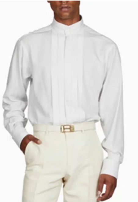 Tom Ford o1loc1c1224 94YQGM Tuxedo Shirt in White Size US M / EU 48-50 / 2 - 1 Preview