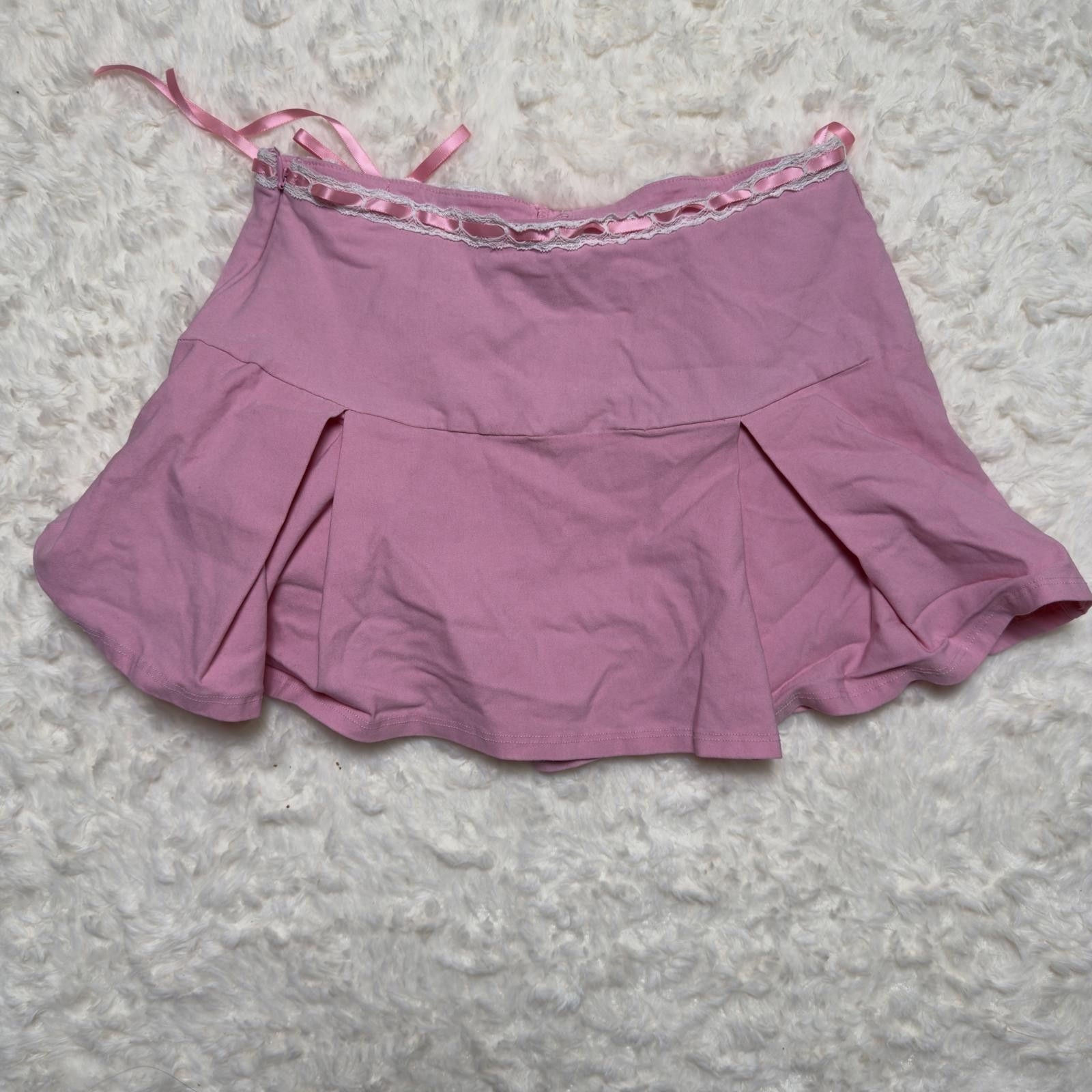Other Altar'd State Pink Pleated Mini Skort Coquette Balletcore Size 32" / US 10 / IT 46 - 2 Thumbnail