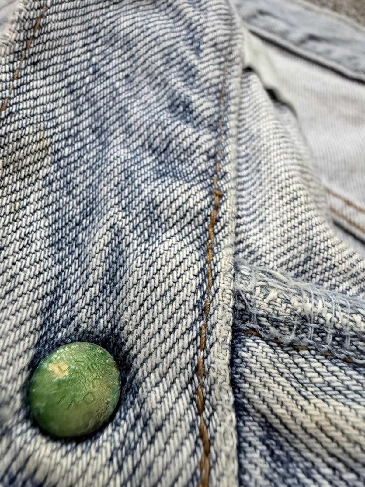Fashion Victim Vintage Light Washed Natural Aging Faded Japanese Denim Size US 34 / EU 50 - 15 Thumbnail