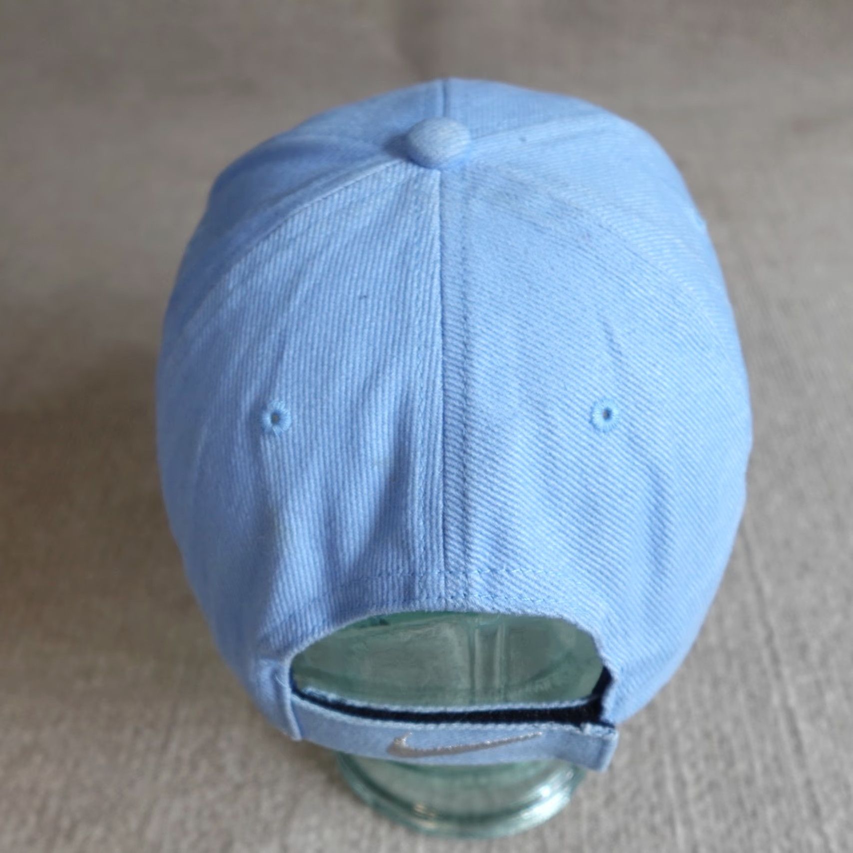Nike VINTAGE Nike Hoops Hat Blue Nike Embroidered Copper Blue Canvas Adjustable Baseball Cap Men One Size Blue Hoops 90s? Size ONE SIZE - 4 Thumbnail